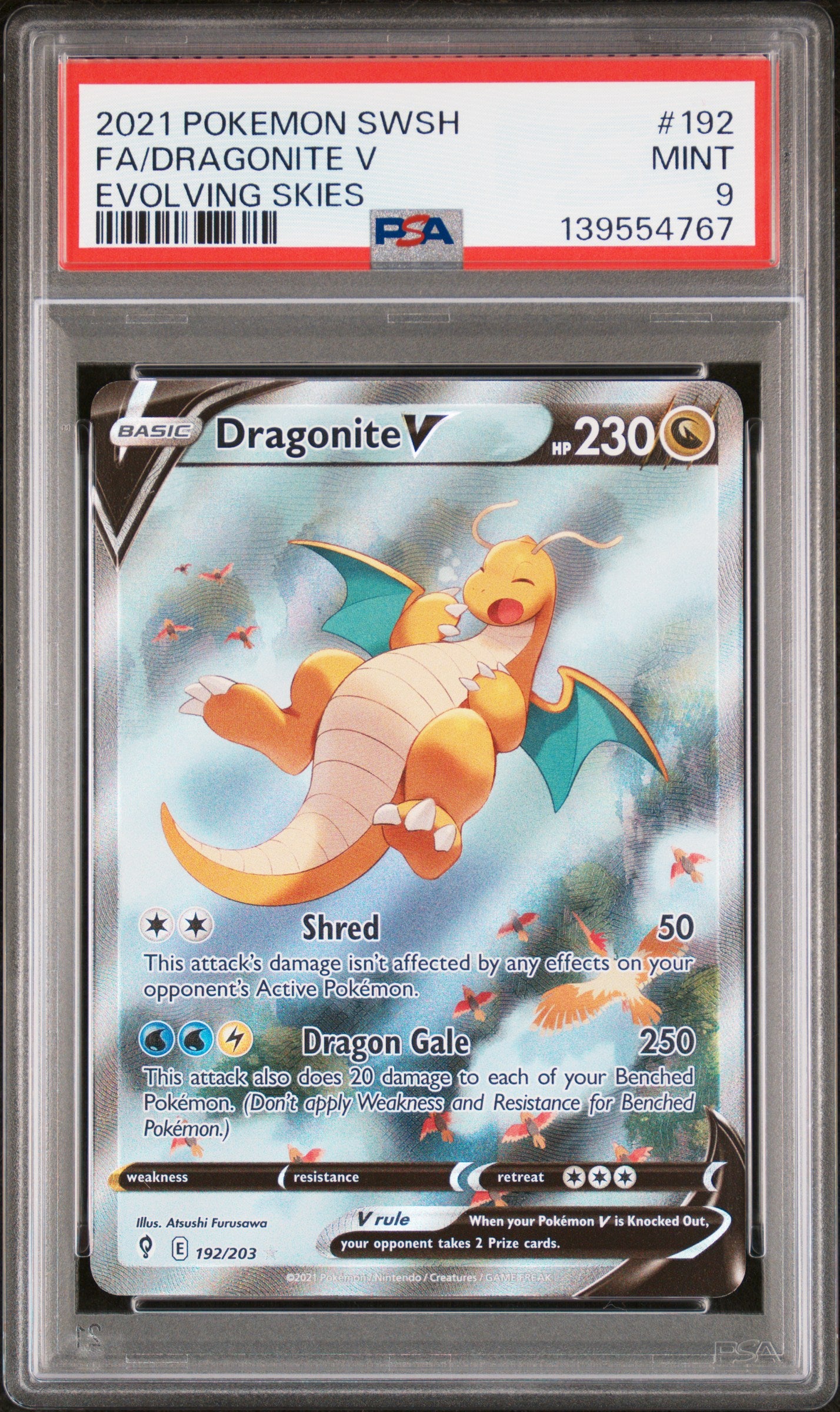 Dragonite V Alt Art 192/203 PSA 9