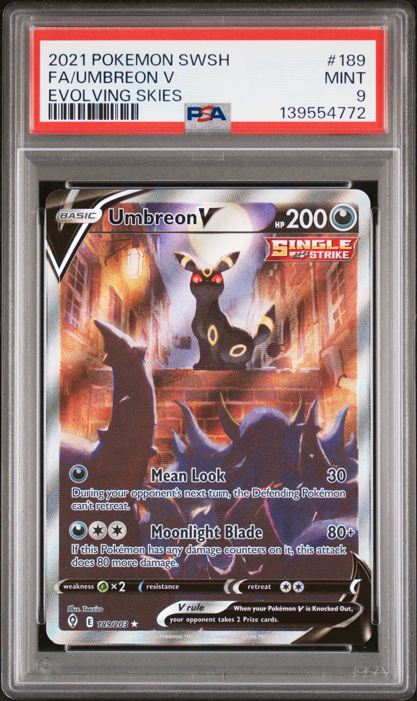 Umbreon V Alt Art 189/203 PSA 9