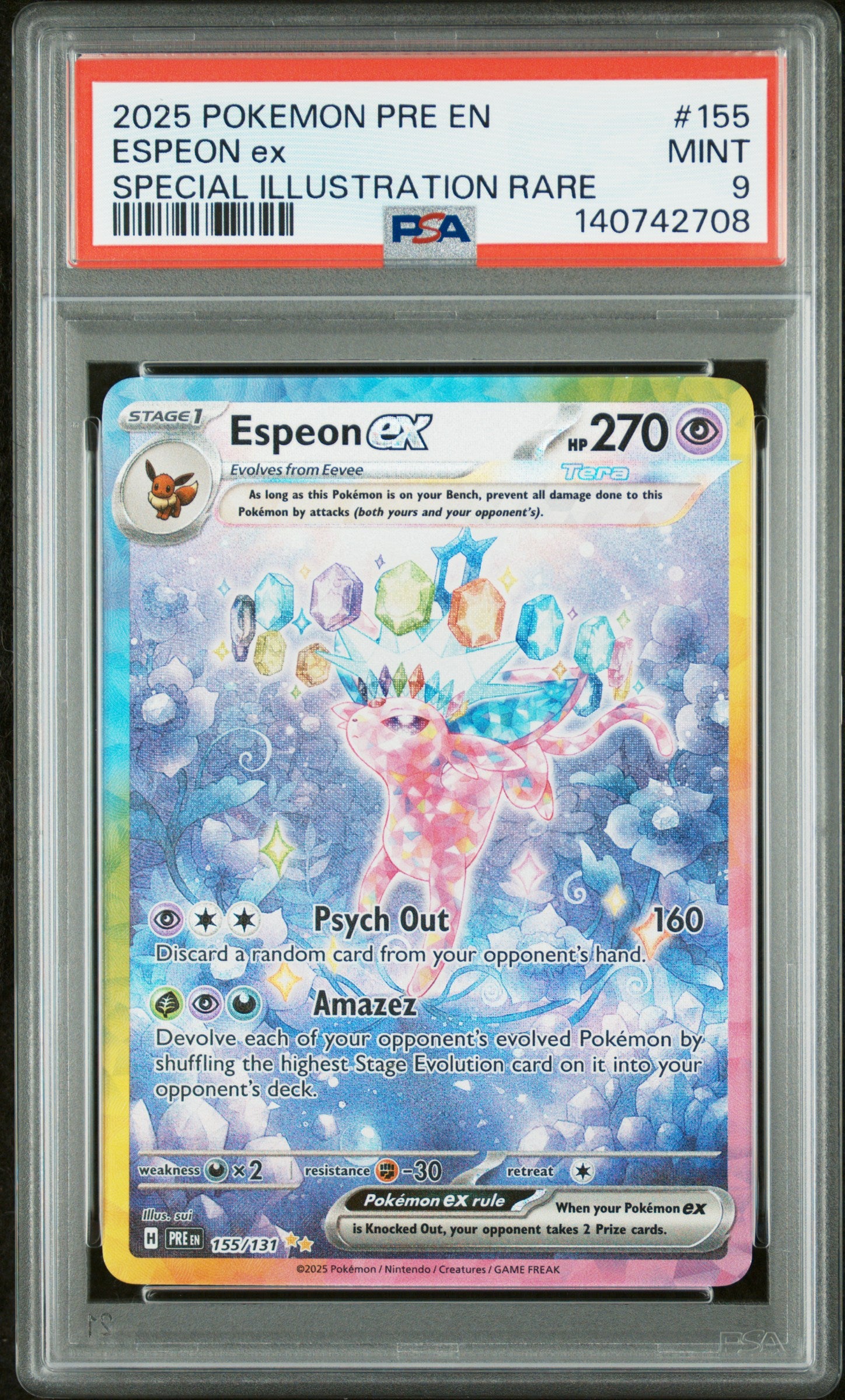 Espeon ex Special Illustration Rare 155/131 PSA 9