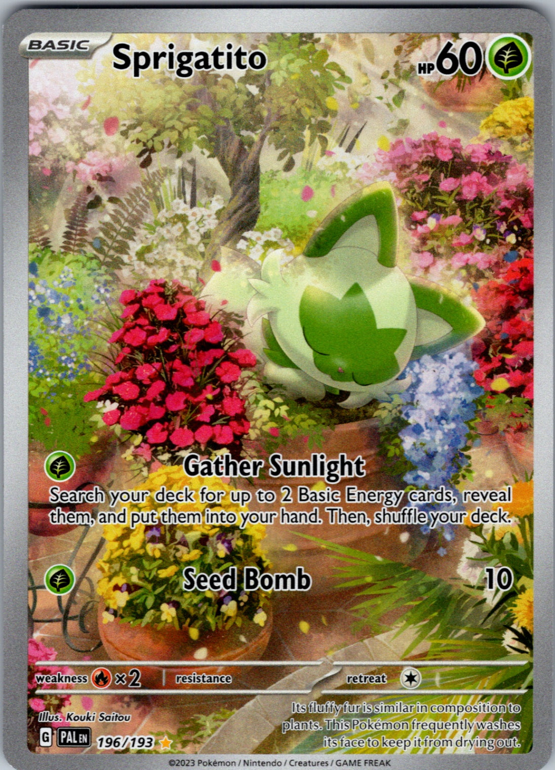 Sprigatito Illustration Rare SV02: Paldea Evolved 196/193 NM