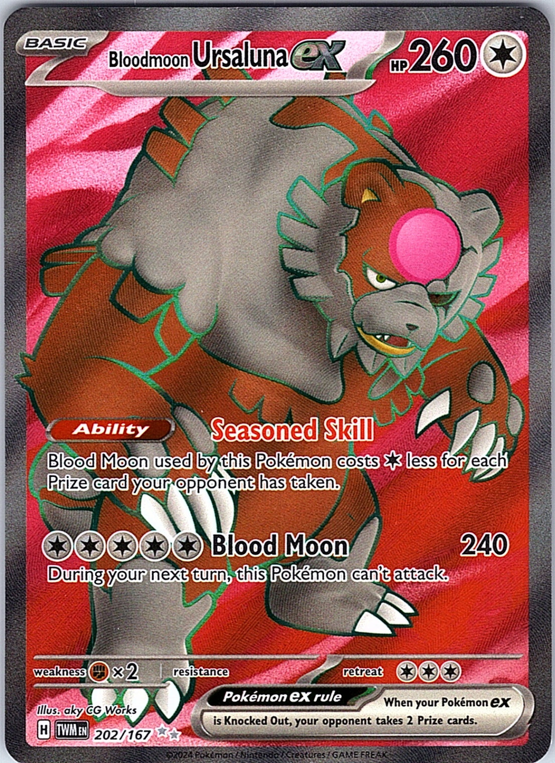 Bloodmoon Ursaluna ex Ultra Rare SV06: Twilight Masquerade 202/167 NM