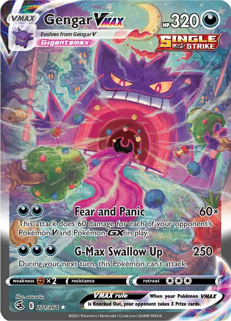 pokemon cards alt art Mew VMAX 269-264 SIR SAR Fusion Strike Alternate Extended Art Card Display Case Lightning Static Shock (30) Weakness Fighting 2 Resistance None None Retreat Cost Cut Pokmon TCG: Twilight Masquerade