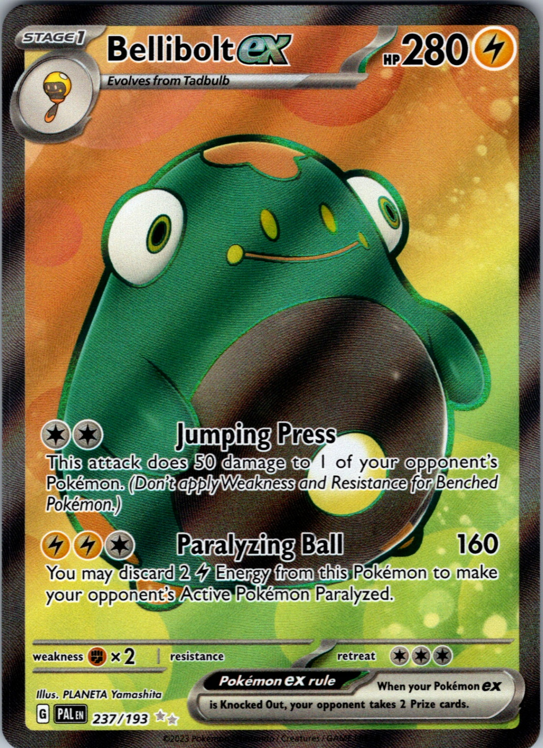 Bellibolt ex Ultra Rare SV02: Paldea Evolved 237/193 NM