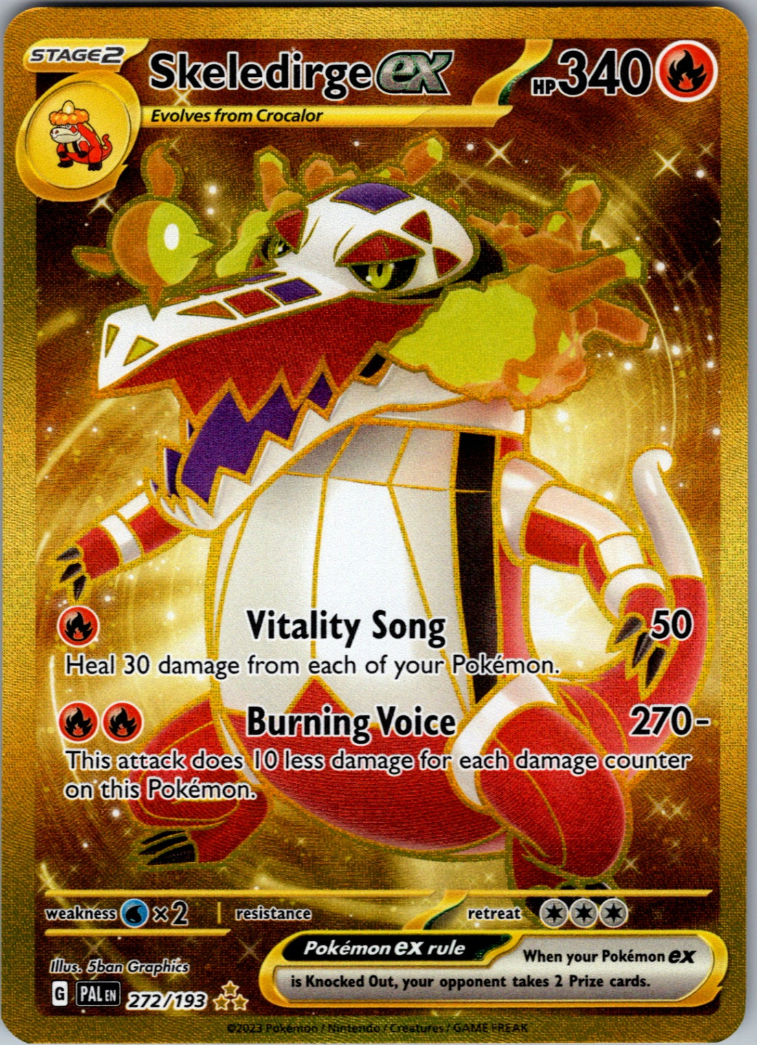 Skeledirge ex Hyper Rare SV02: Paldea Evolved 272/193 NM