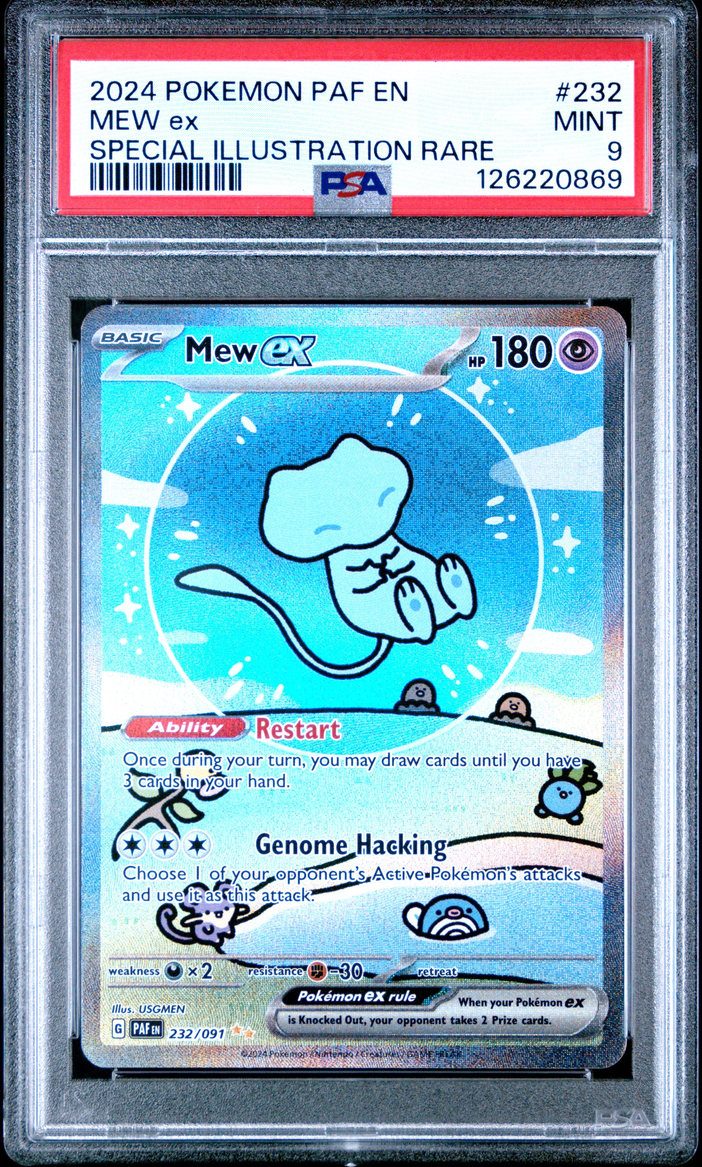 Mew Ex Special Illustration Rare Pokemon Paf En-Paldean Fates 232 PSA 9