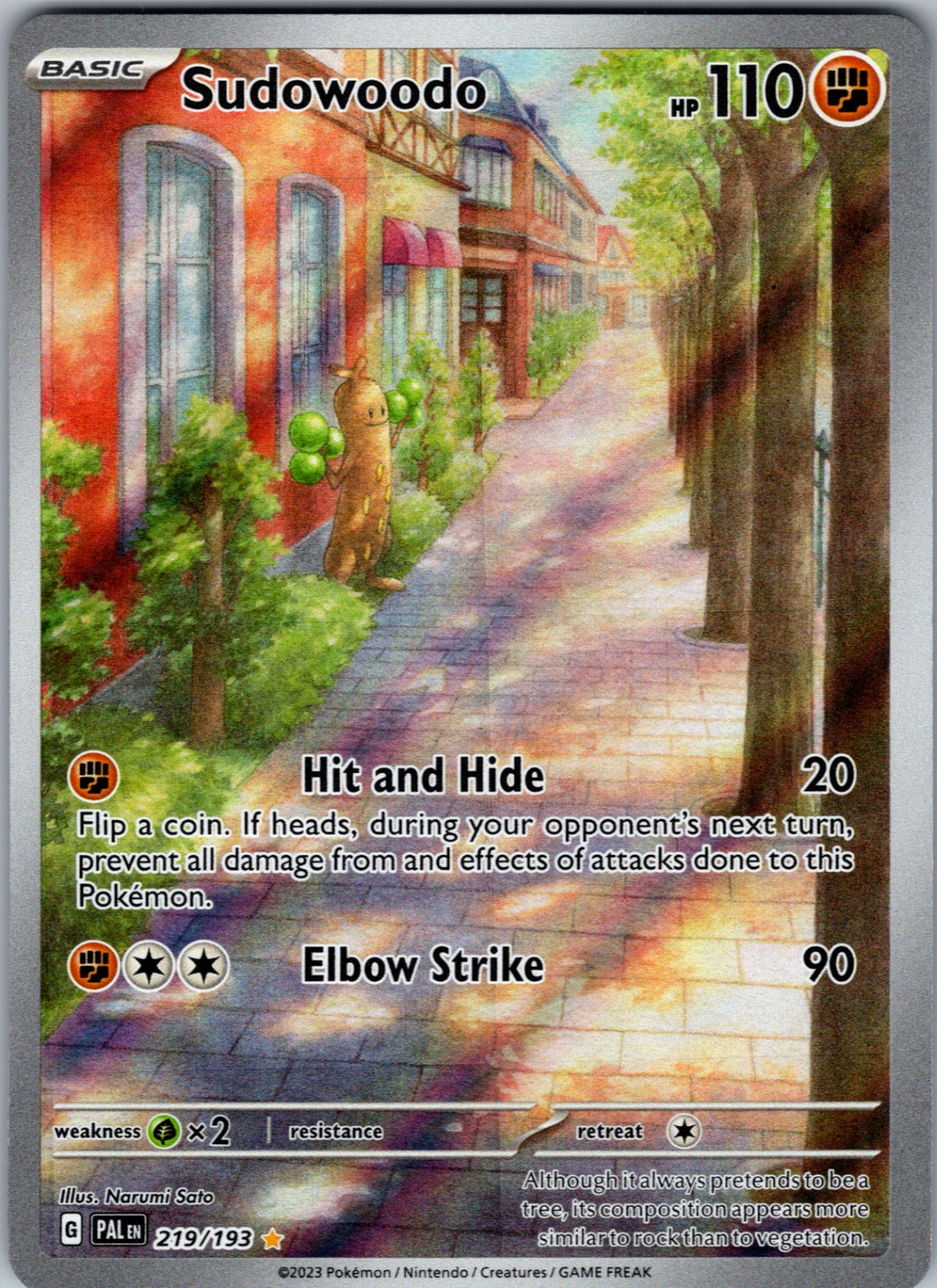 Sudowoodo Illustration Rare SV02: Paldea Evolved 219/193 NM