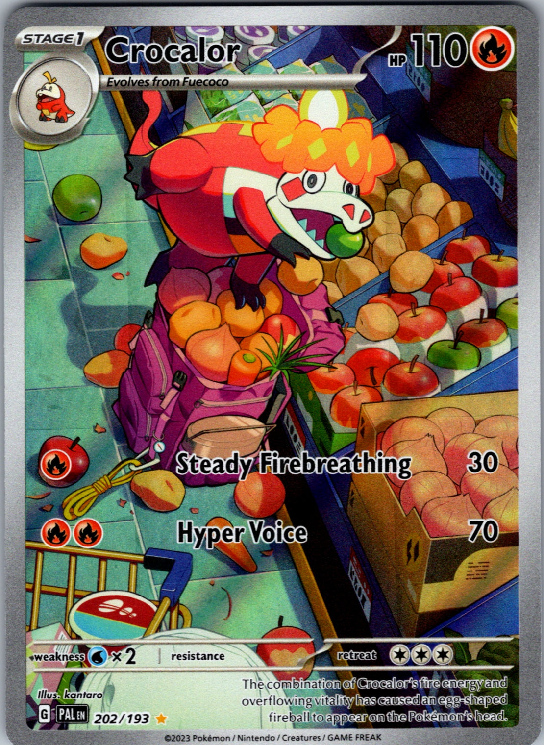 Crocalor Illustration Rare SV02: Paldea Evolved 202/193 NM