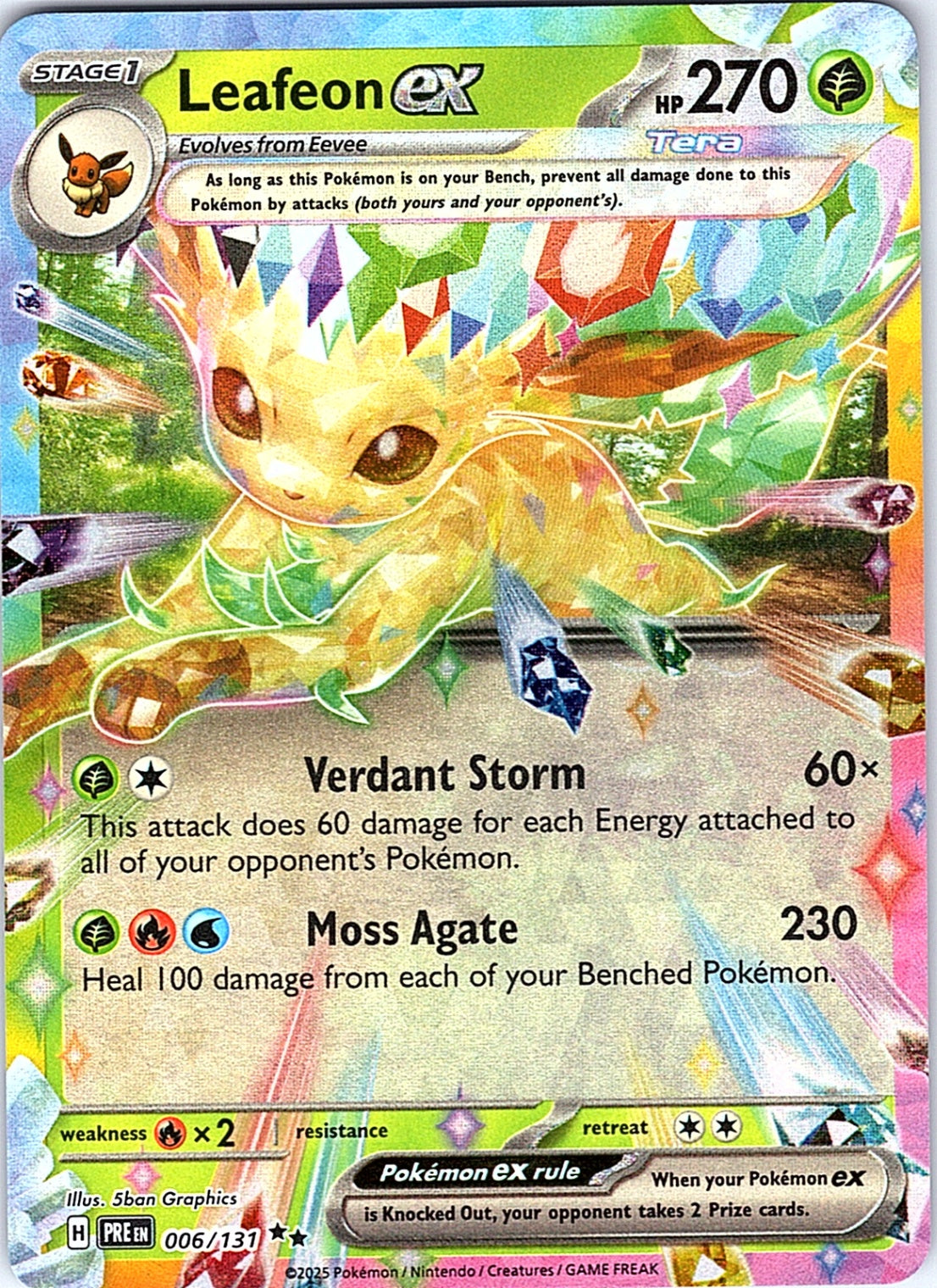 Leafeon ex - Double Rare SV: Prismatic Evolutions 006/131 NM