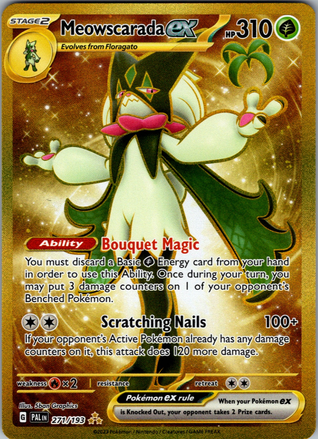 Meowscarada ex Hyper Rare SV02: Paldea Evolved 271/193 NM