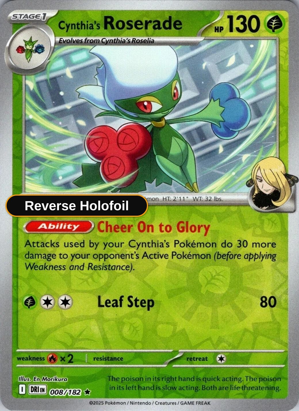 Cynthia's Roserade SV10: Destined Rivals - Reverse Holofoil