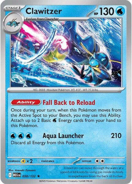 Clawitzer - 038/132 ME01: Mega Evolution Reverse Holofoil