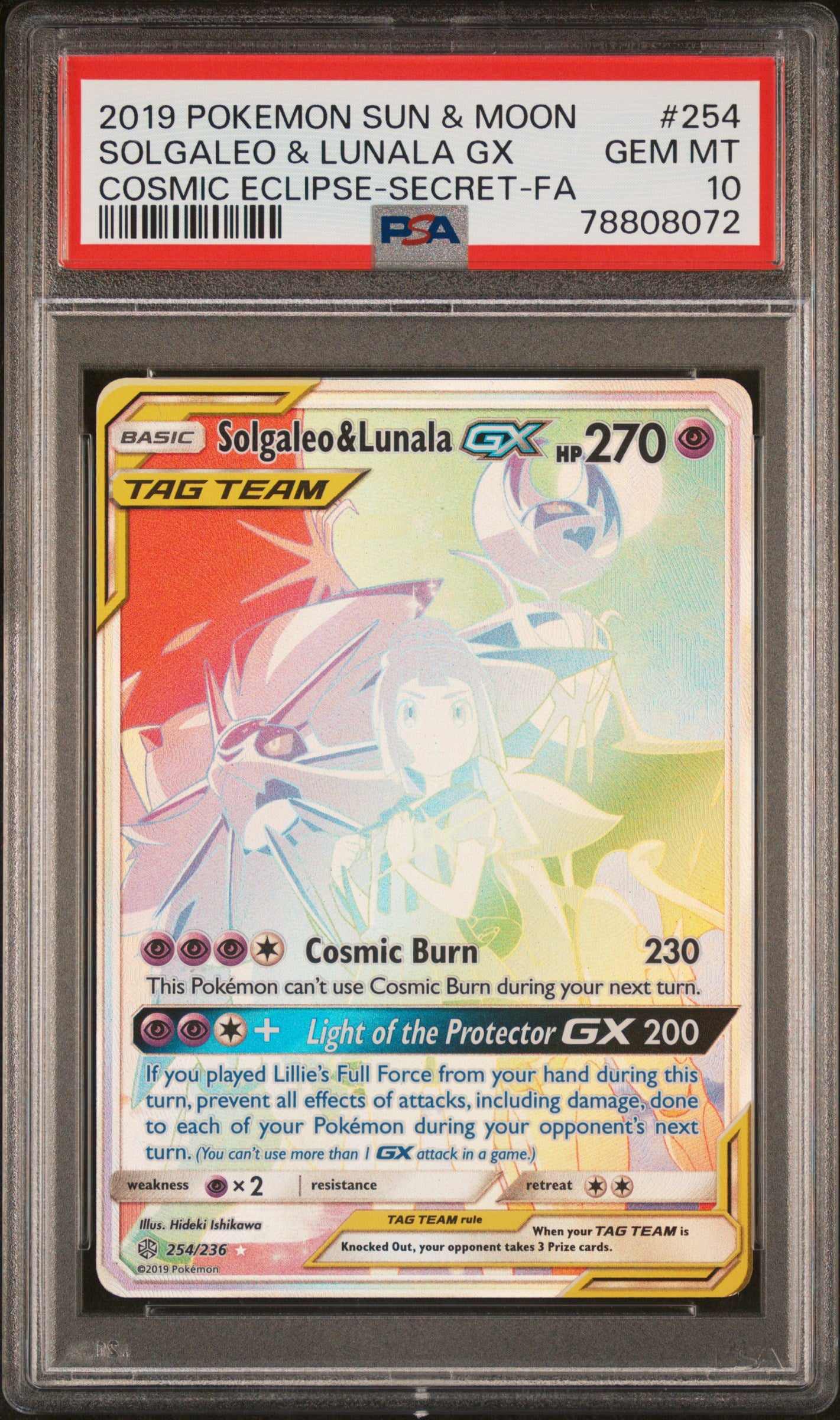 Solgaleo & Lunala GX Secret 254/236 PSA 10