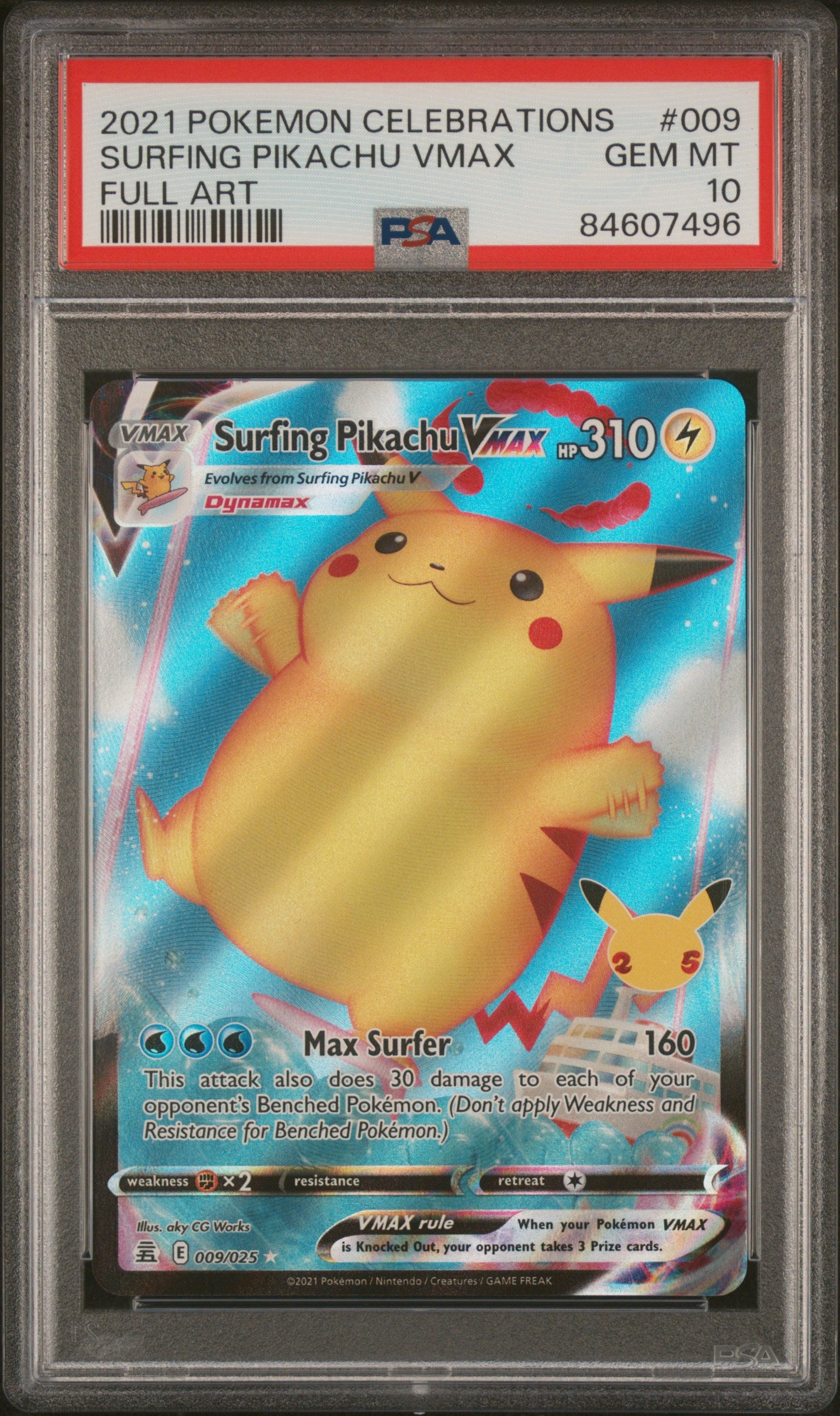 Pikachu VMAX Full Art 009/025 PSA 10