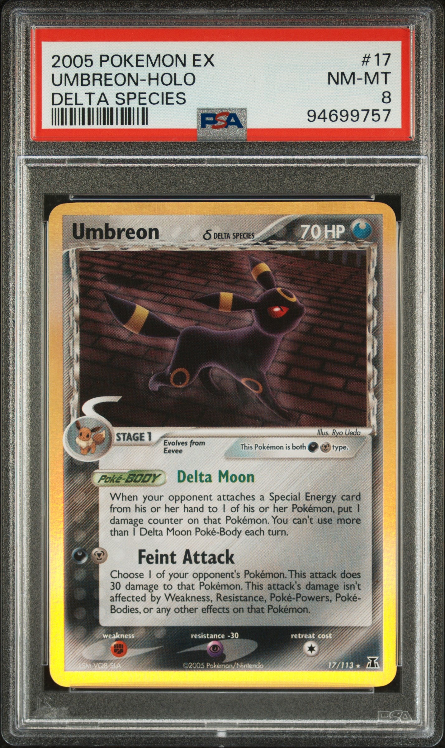 Umbreon Holo Delta Species 17/113 PSA 8