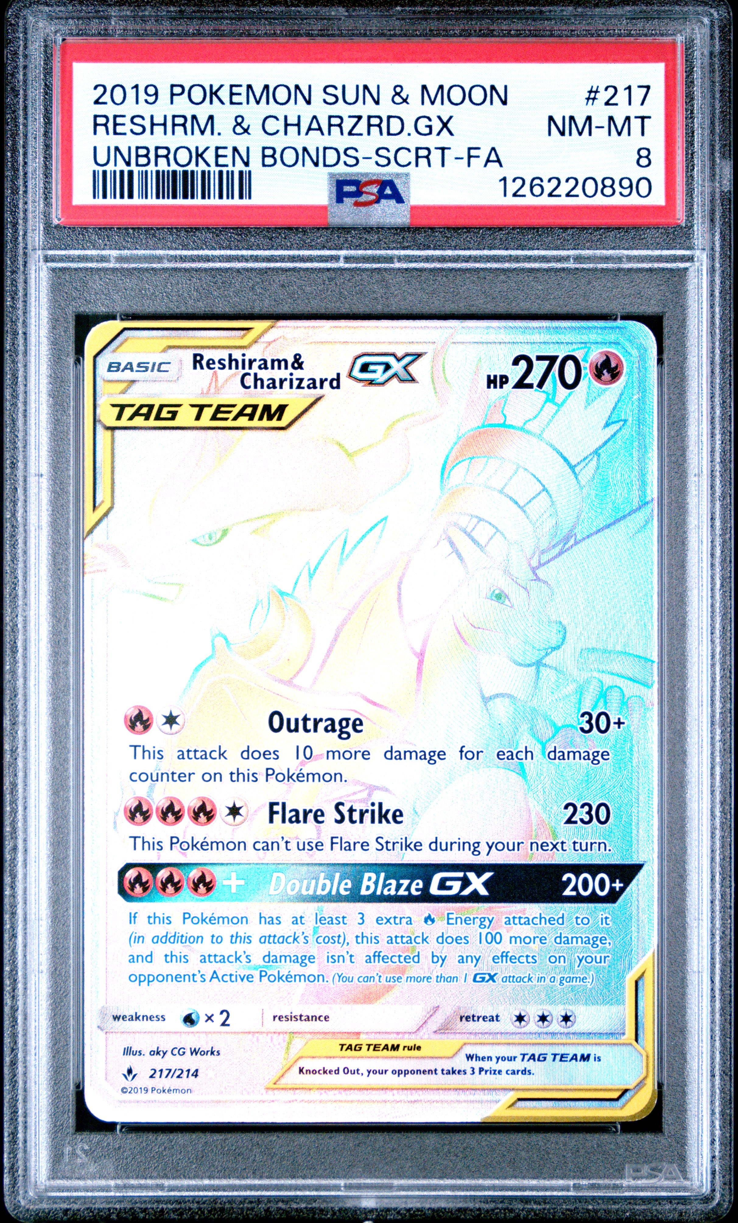 Reshrm. & Charzrd.Gx Unbroken Bonds-Scrt-Fa Pokemon Sun & Moon Unbroken Bonds 21