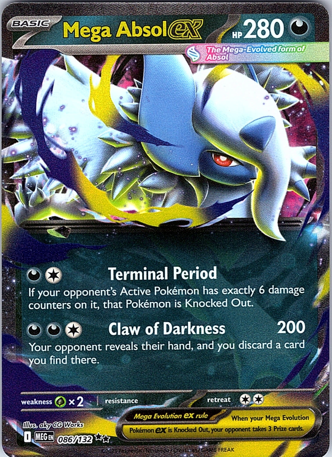 Mega Absol ex Double Rare ME01: Mega Evolution 086/132 NM