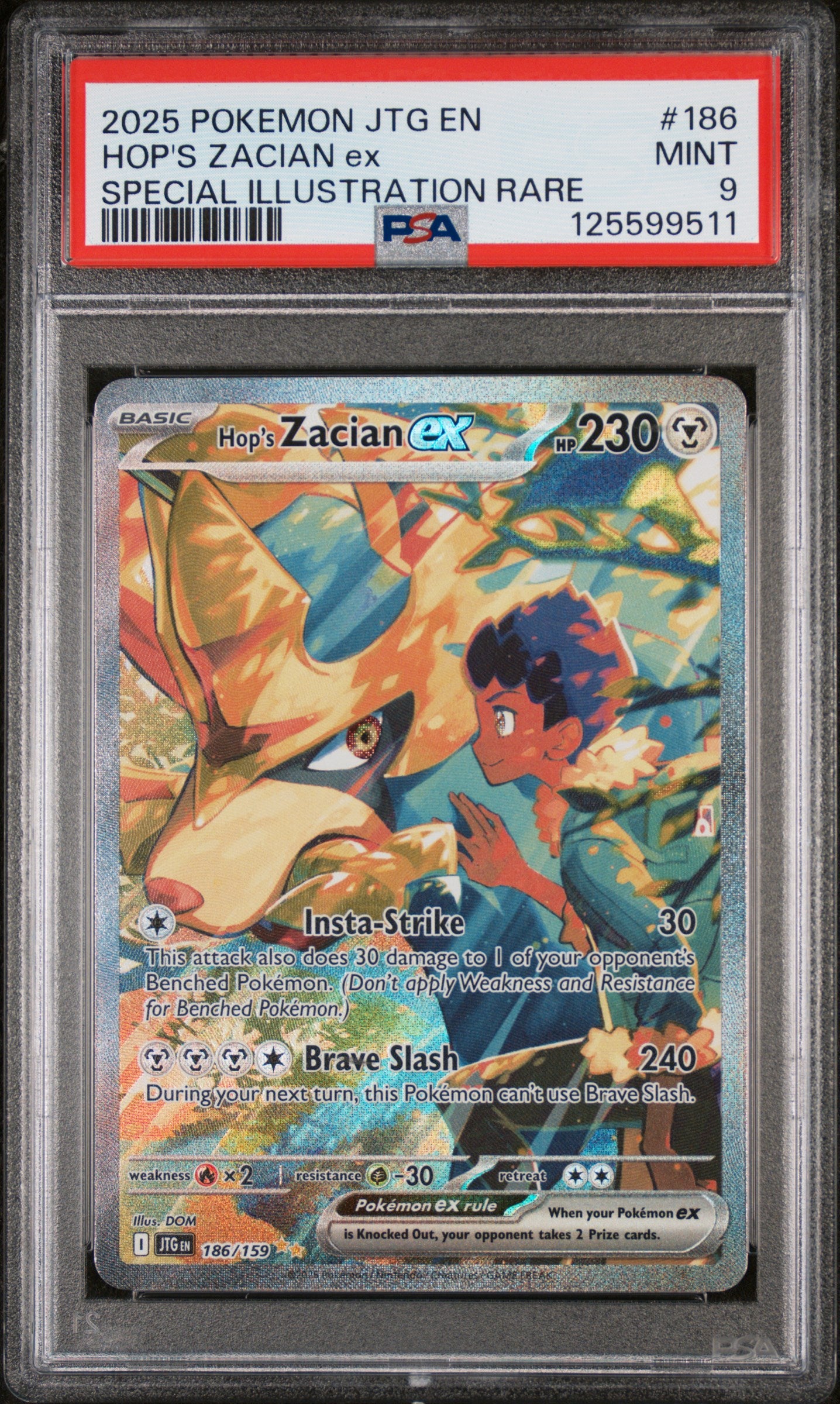 Hop's Zacian Ex Special Illustration Rare Jtg En-Journey Together 186 PSA 9