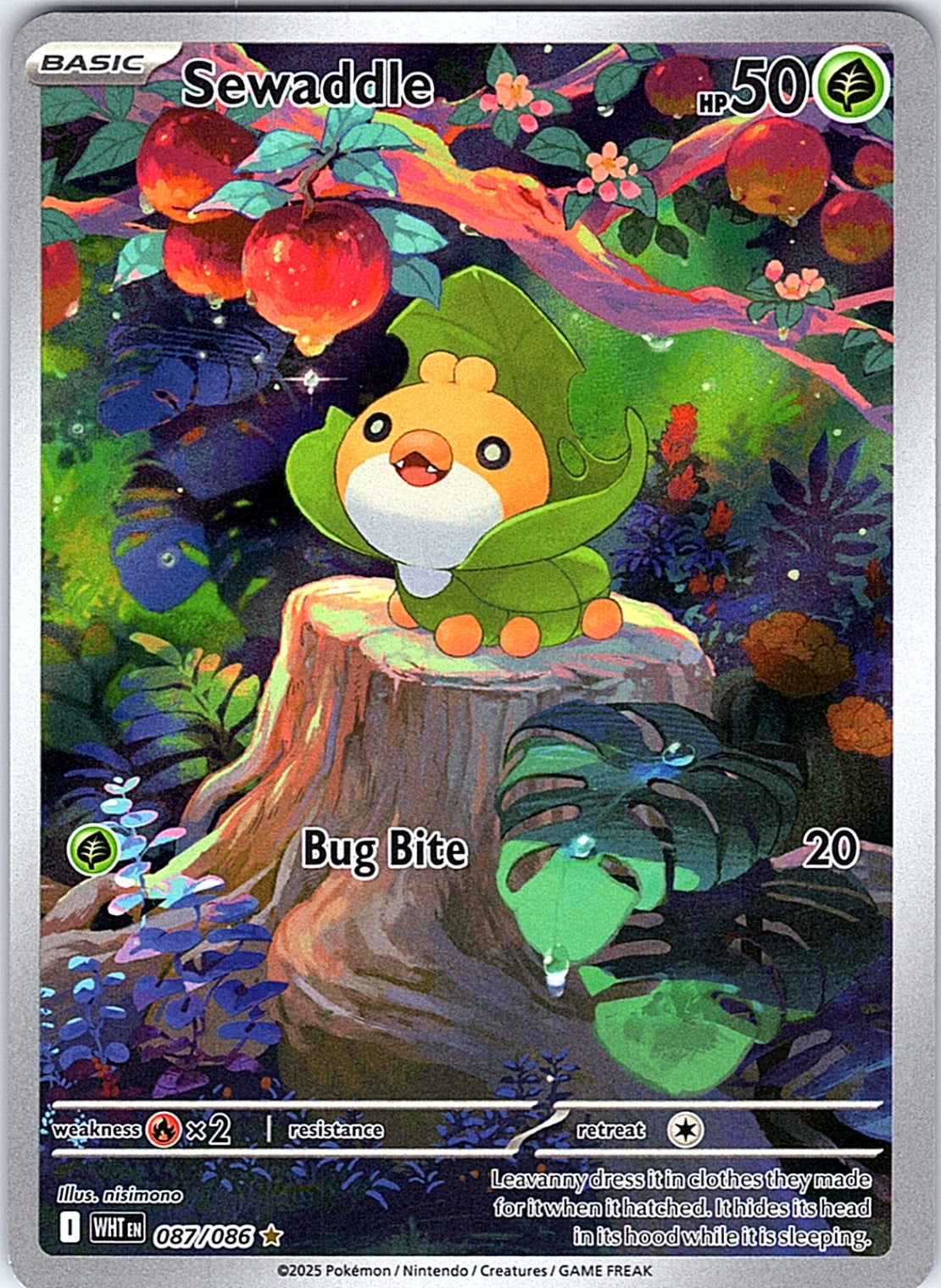 Sewaddle Illustration Rare SV: White Flare 087/086 NM