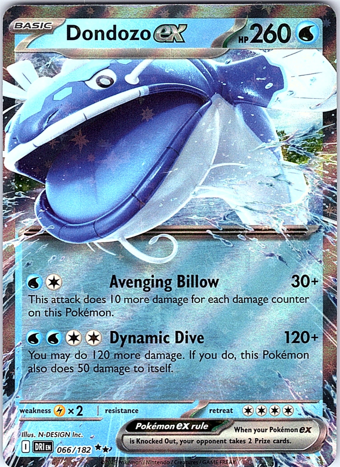 Dondozo ex Double Rare SV10: Destined Rivals 066/182 NM