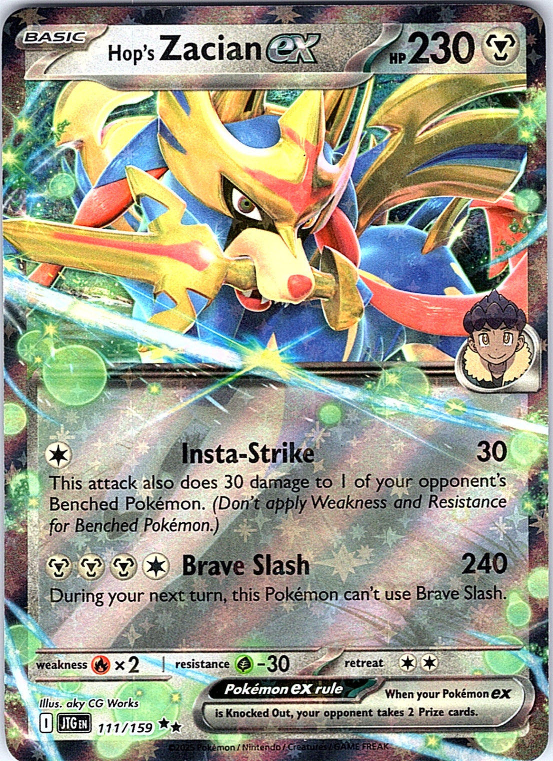 Hop's Zacian ex - Double Rare SV09: Journey Together 111/159 NM