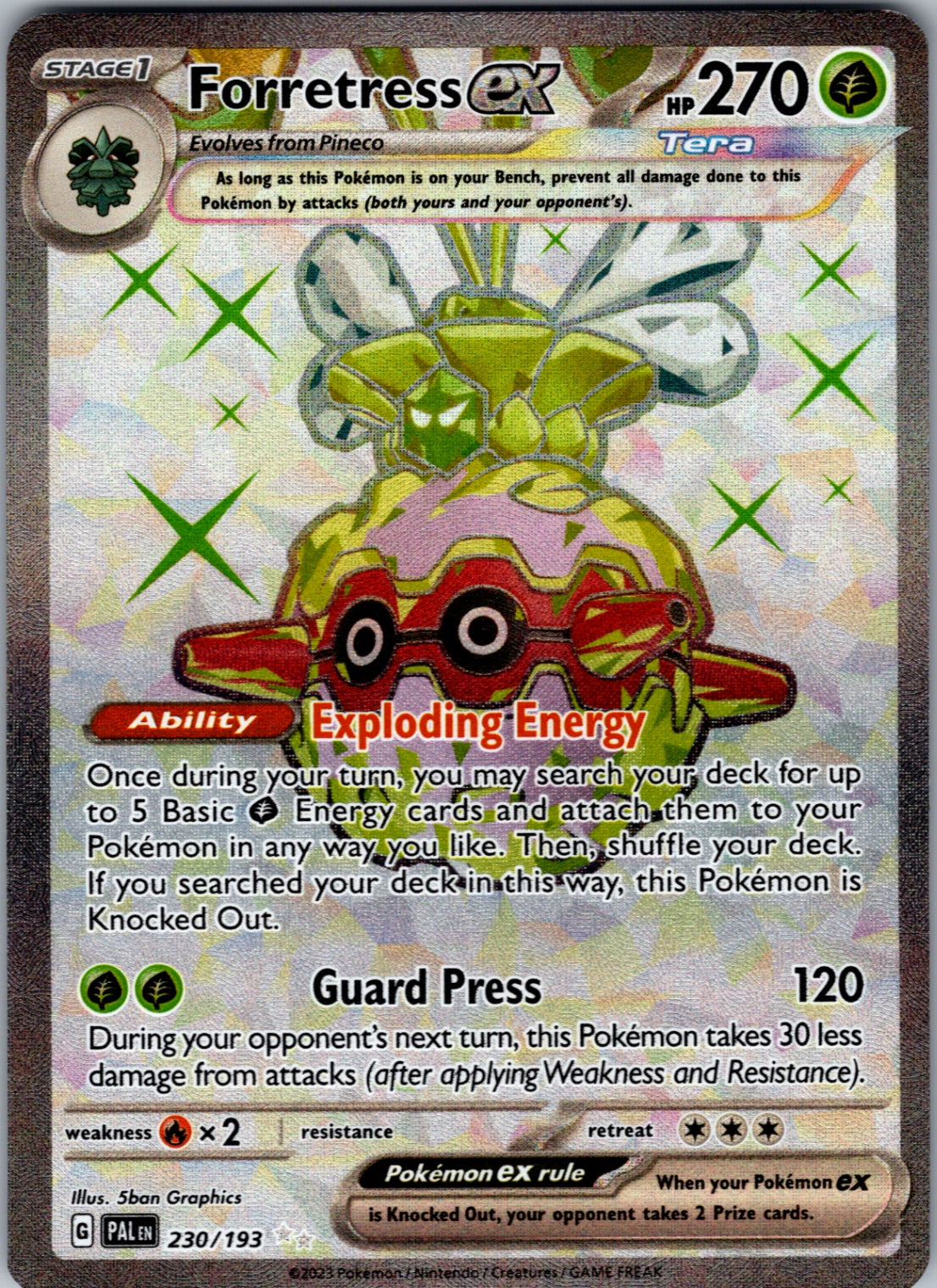 Forretress ex - Ultra Rare SV02: Paldea Evolved 230/193 NM