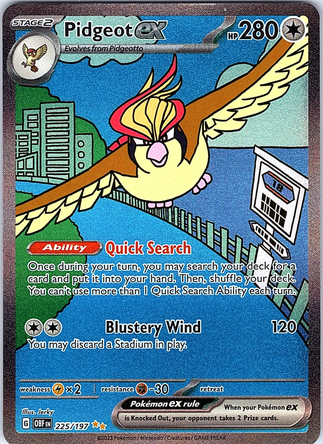 Pidgeot ex Special Illustration Rare SV03: Obsidian Flames 225/197 NM