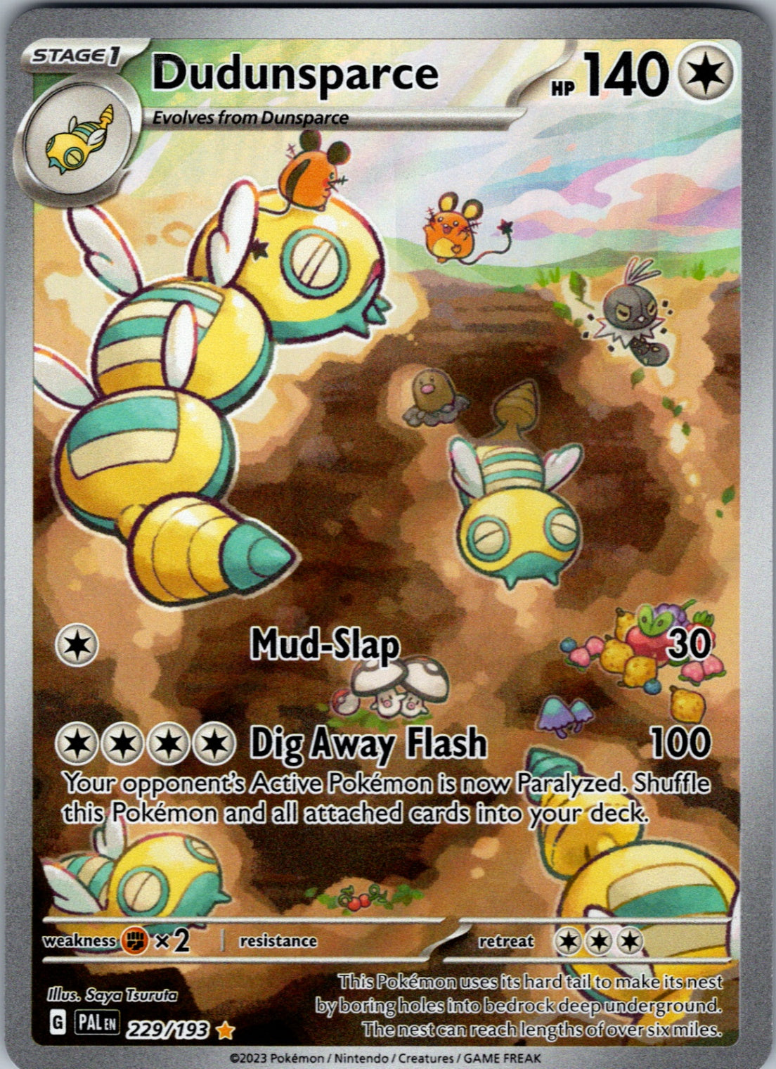 Dudunsparce Illustration Rare SV02: Paldea Evolved 229/193 NM