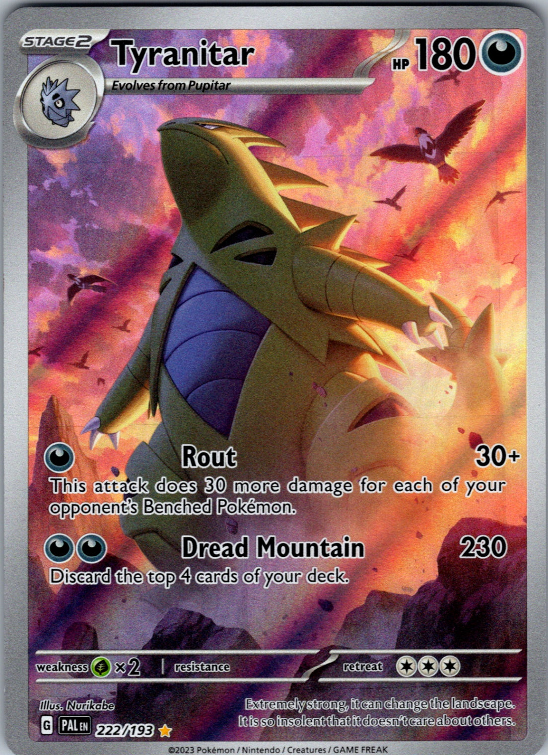 Tyranitar Illustration Rare SV02: Paldea Evolved 222/193 NM