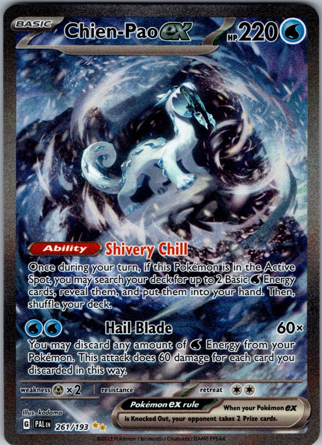Chien-Pao ex Special Illustration Rare SV02: Paldea Evolved 261/193 NM