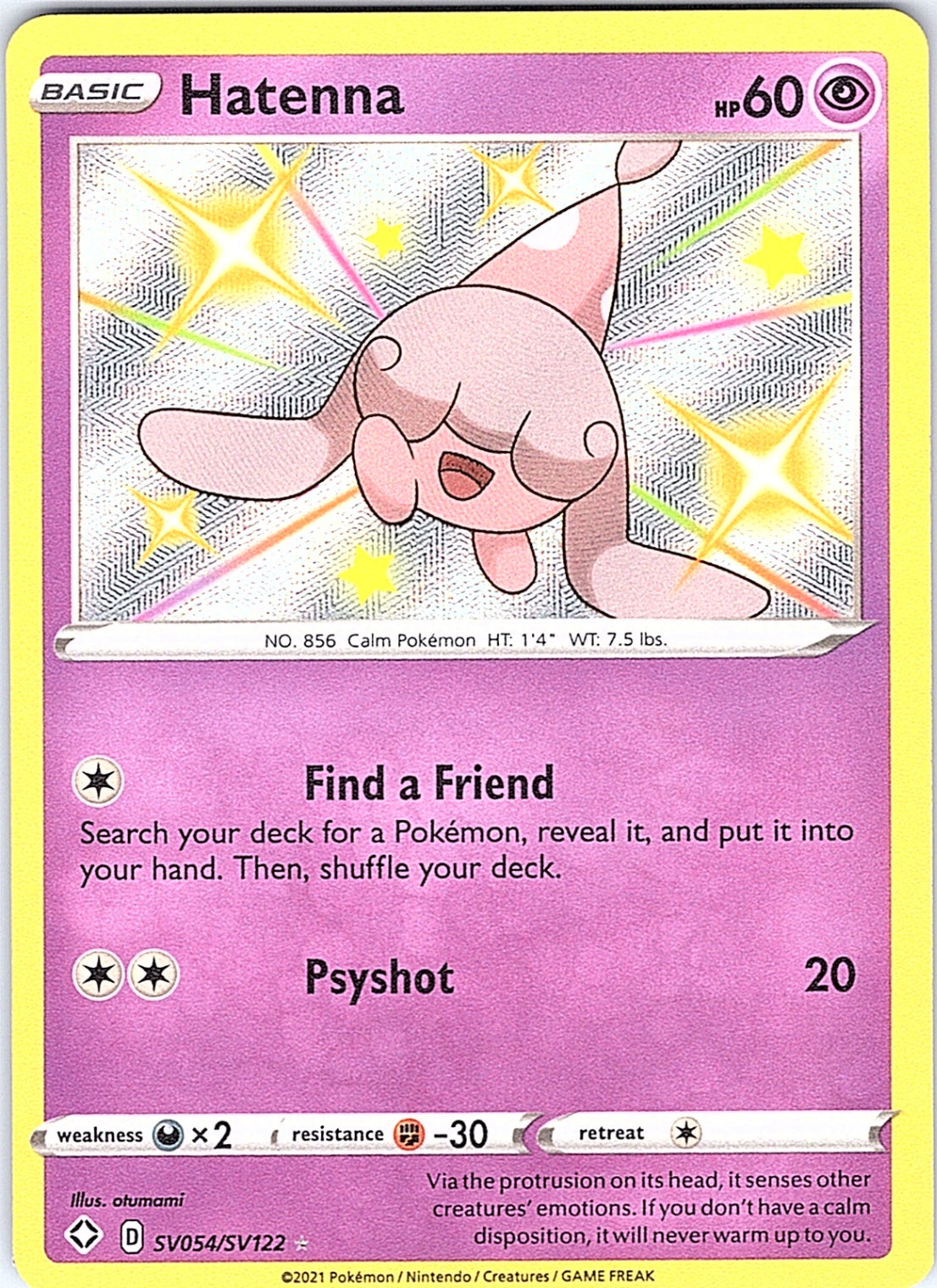 Hatenna Shiny Holo Rare Shining Fates: Shiny Vault SV054/SV122 NM