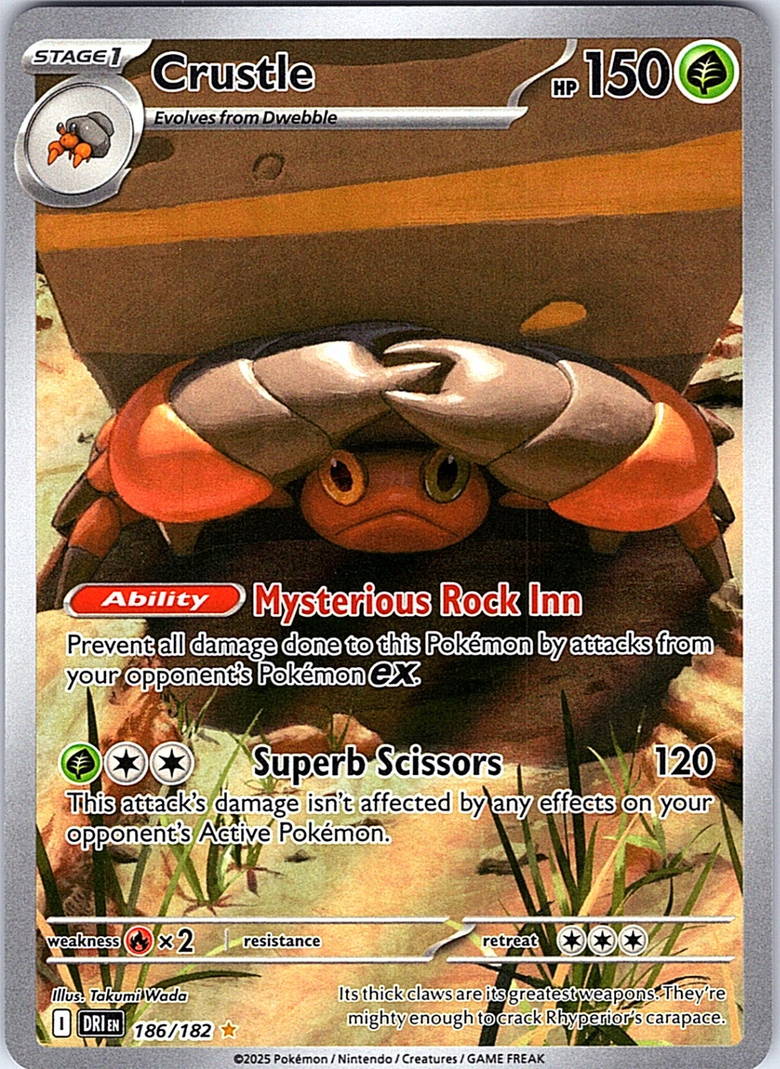 Crustle Illustration Rare SV10: Destined Rivals 186/182 NM