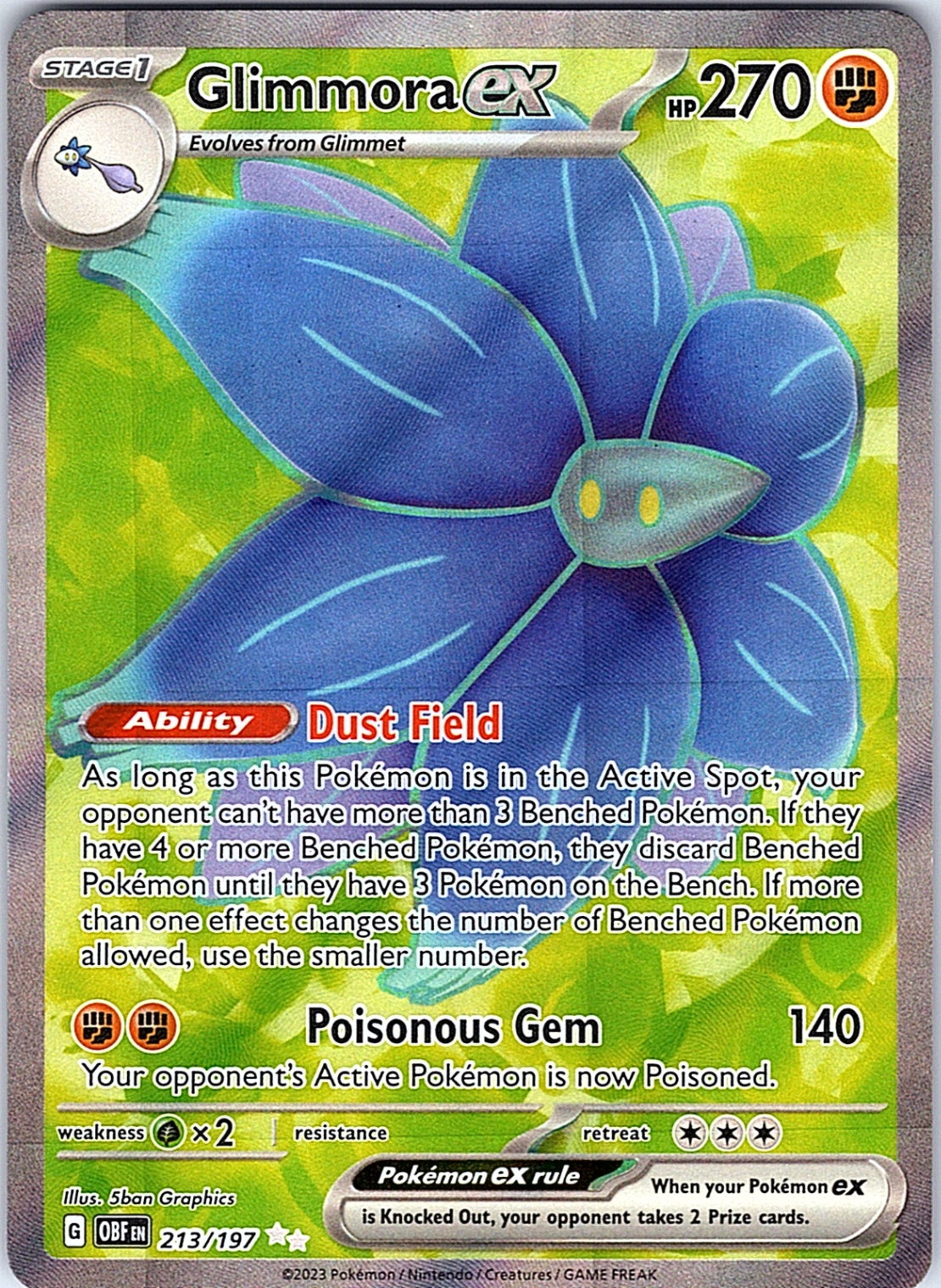 Glimmora ex Ultra Rare SV03: Obsidian Flames 213/197 NM