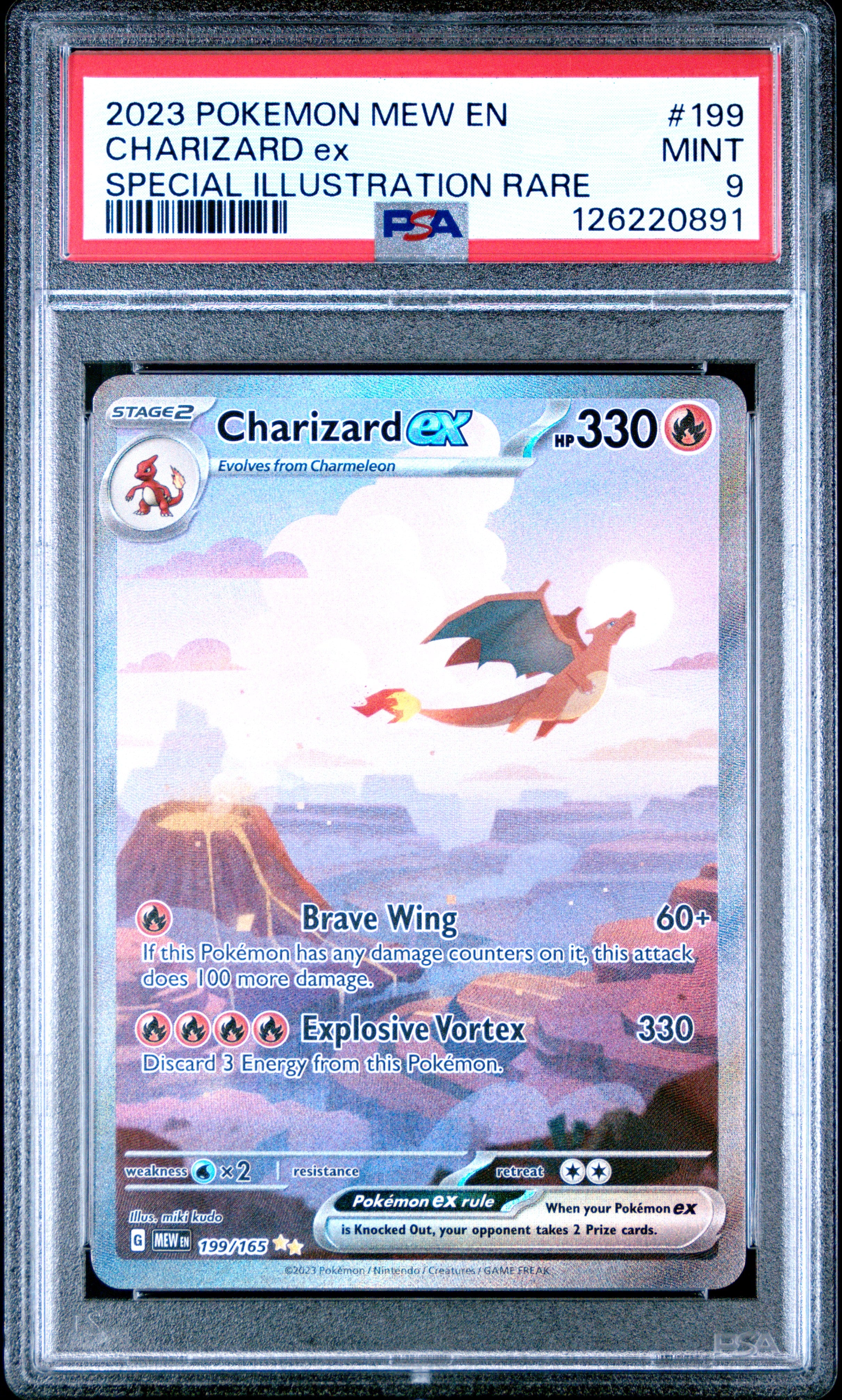 Charizard Ex Special Illustration Rare Pokemon Mew En-151 199 PSA 9