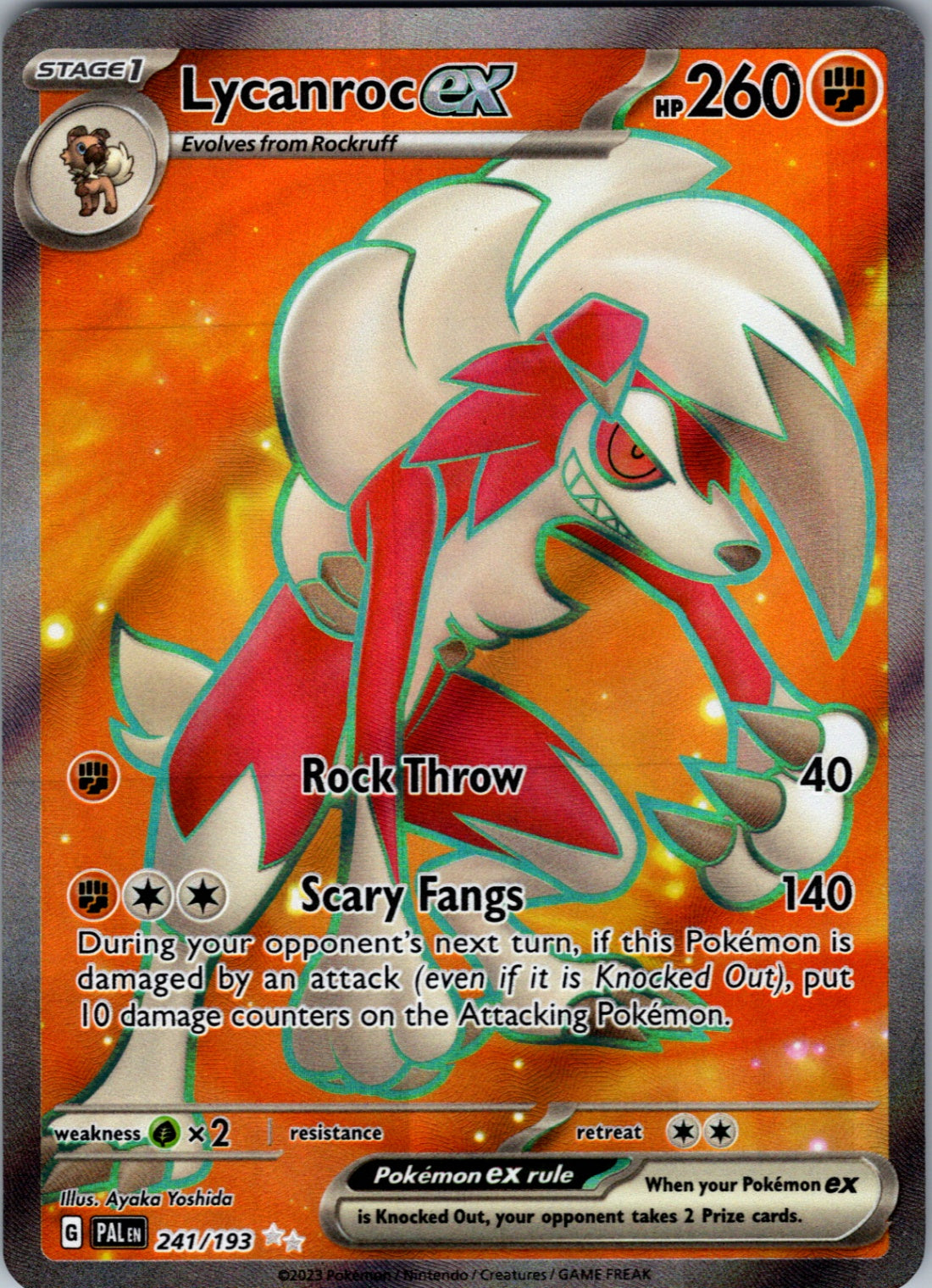 Lycanroc ex Ultra Rare SV02: Paldea Evolved 241/193 NM