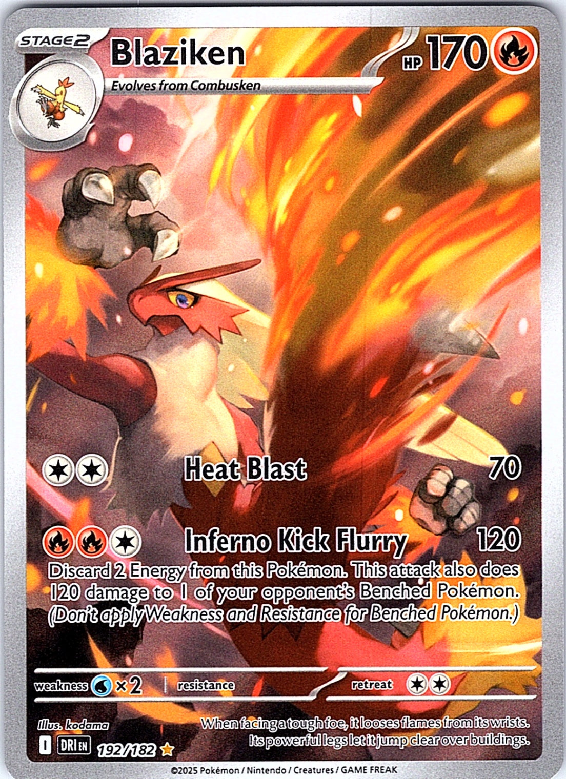 Blaziken Illustration Rare SV10: Destined Rivals 192/182 NM