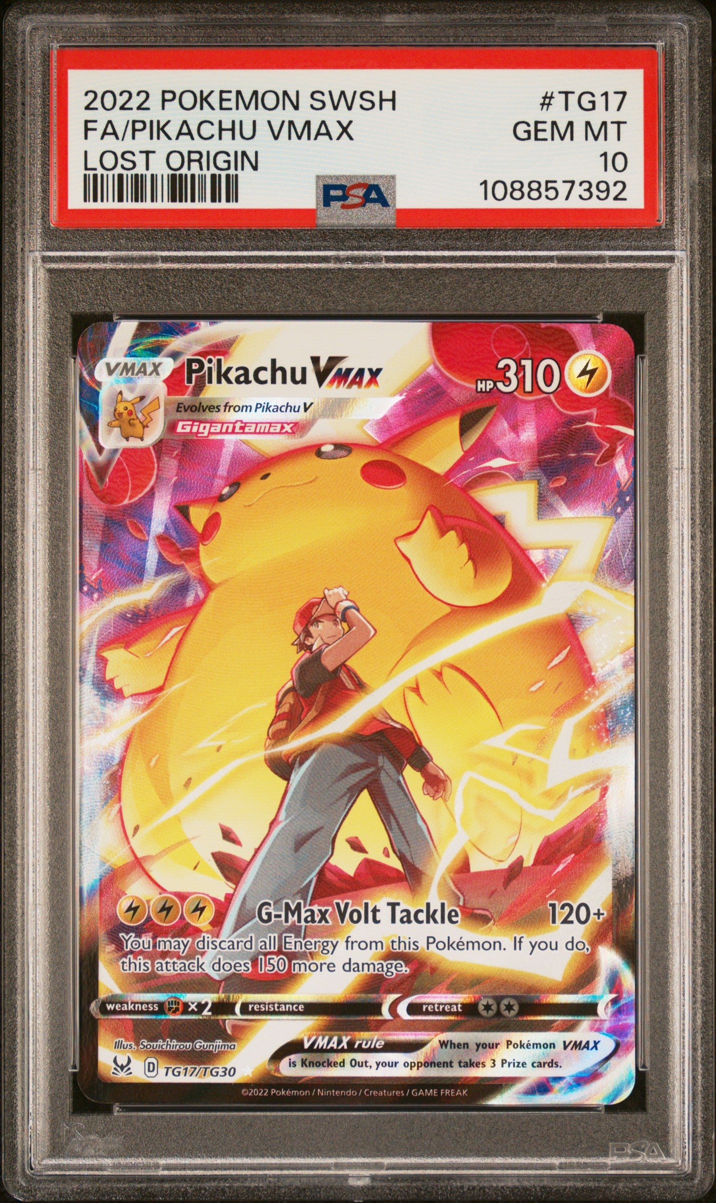 Pikachu VMAX Full Art TG17 PSA 10