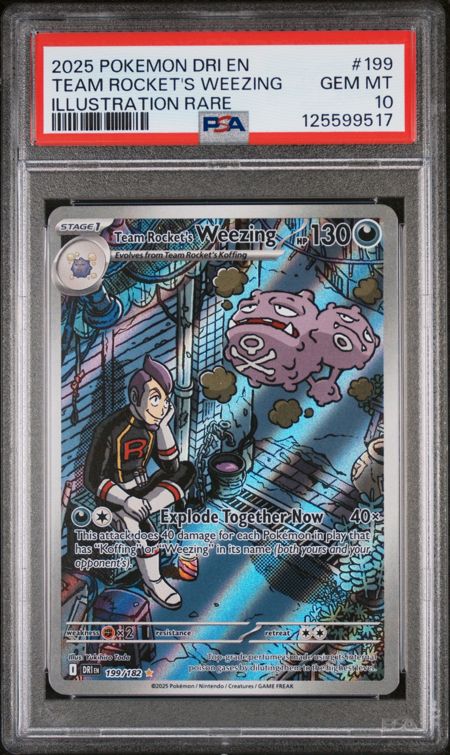 Team Rocket's Weezing Illustration Rare 199/198 PSA 10