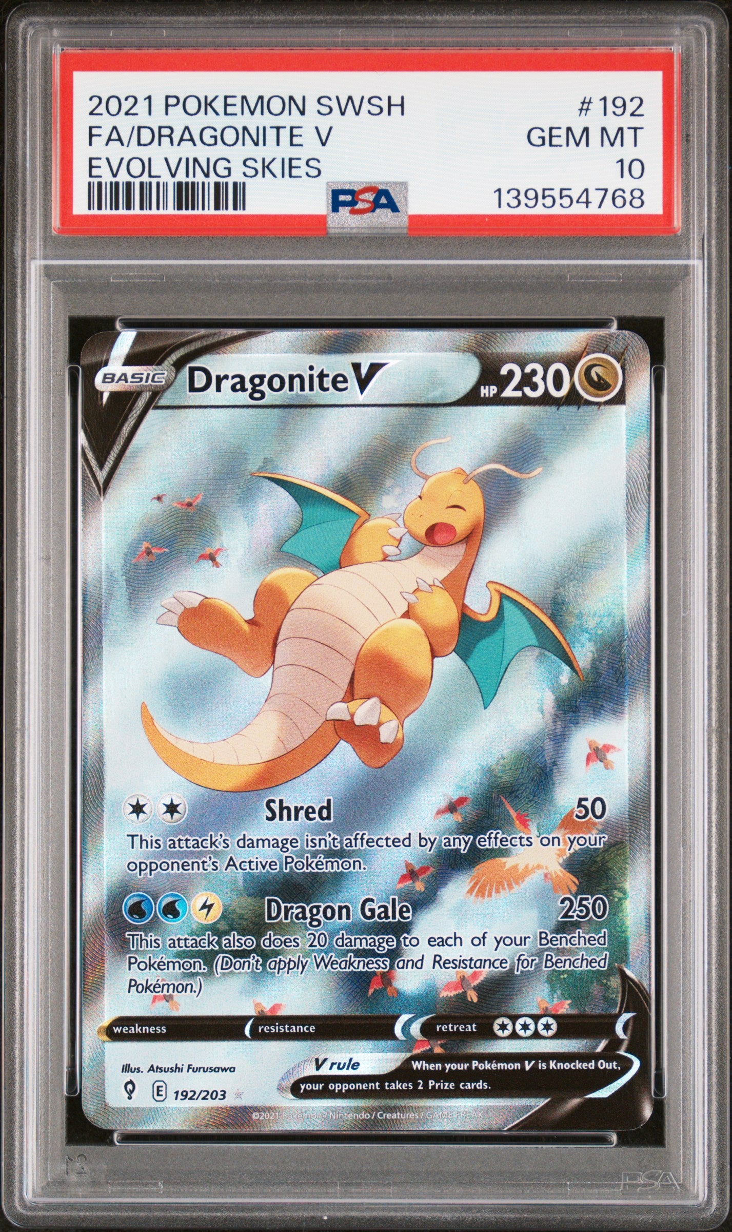 Dragonite V Alt Art 192/203 PSA 10