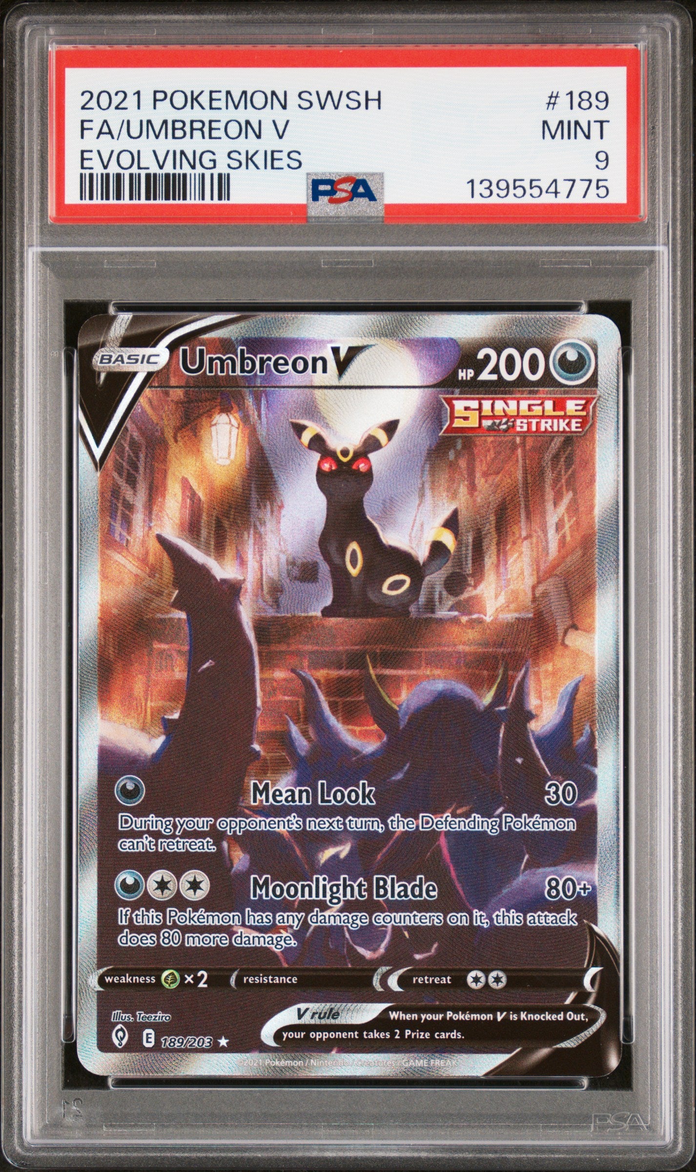 Umbreon V Alt Art 189/203 PSA 9