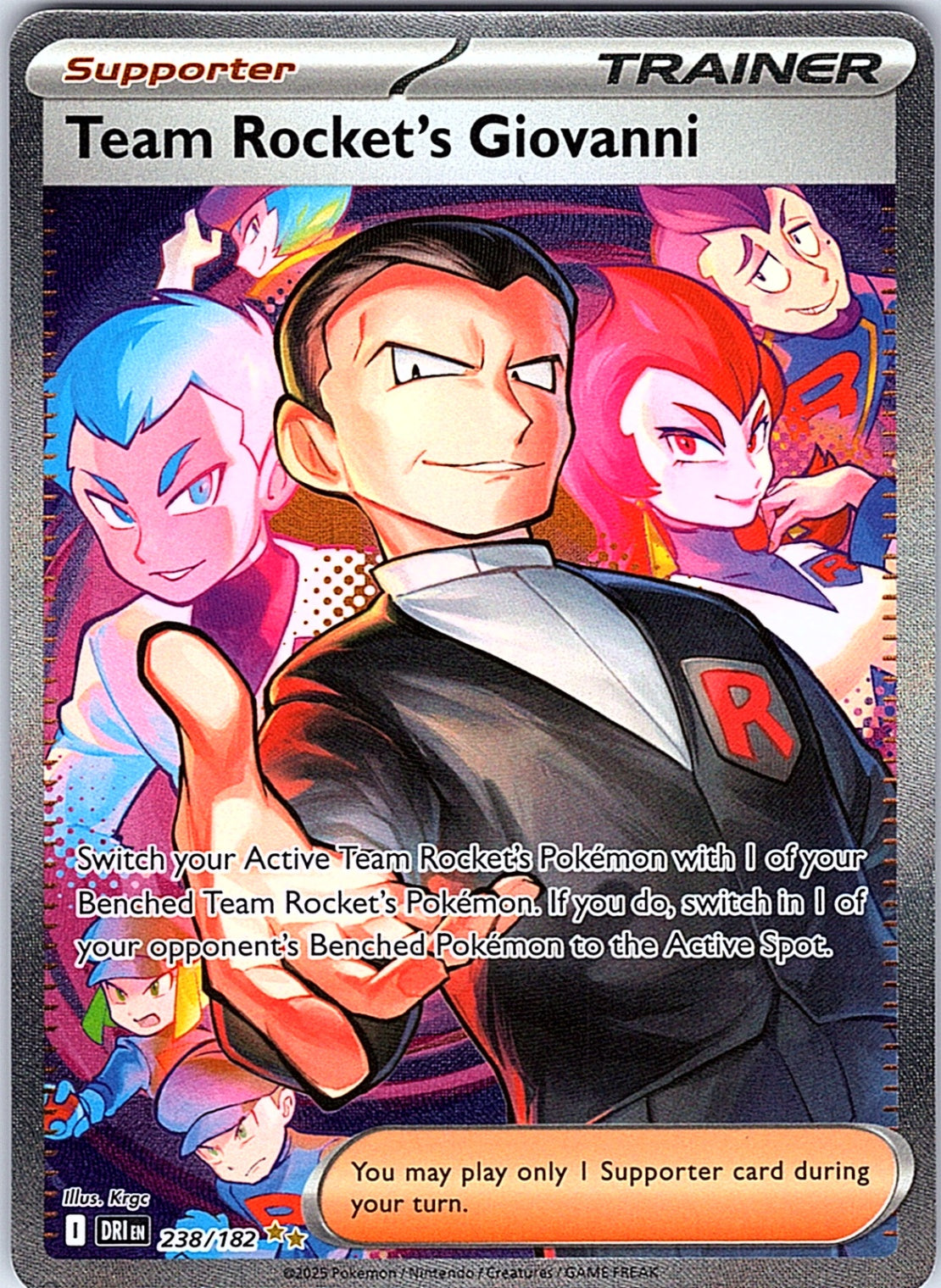 Team Rocket's Giovanni Special Illustration Rare SV10: Destined Rivals 238/182 NM