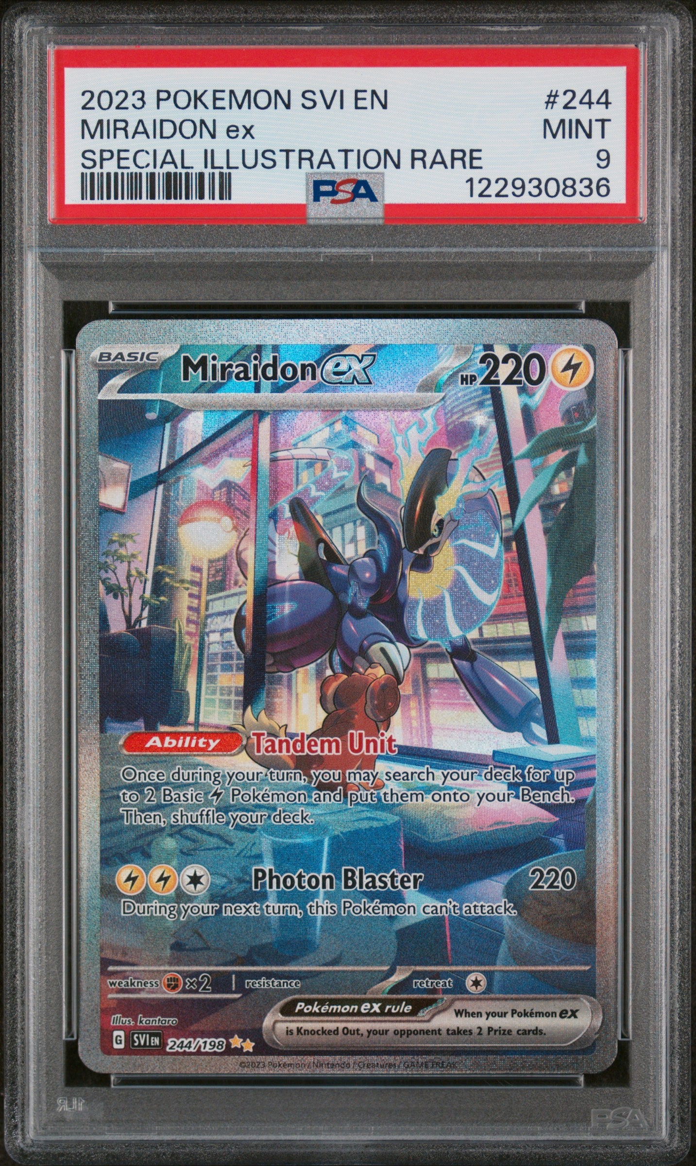 Miraidon Ex Special Illustration Rare Pokemon Svi En-Scarlet & Violet 244 PSA 9