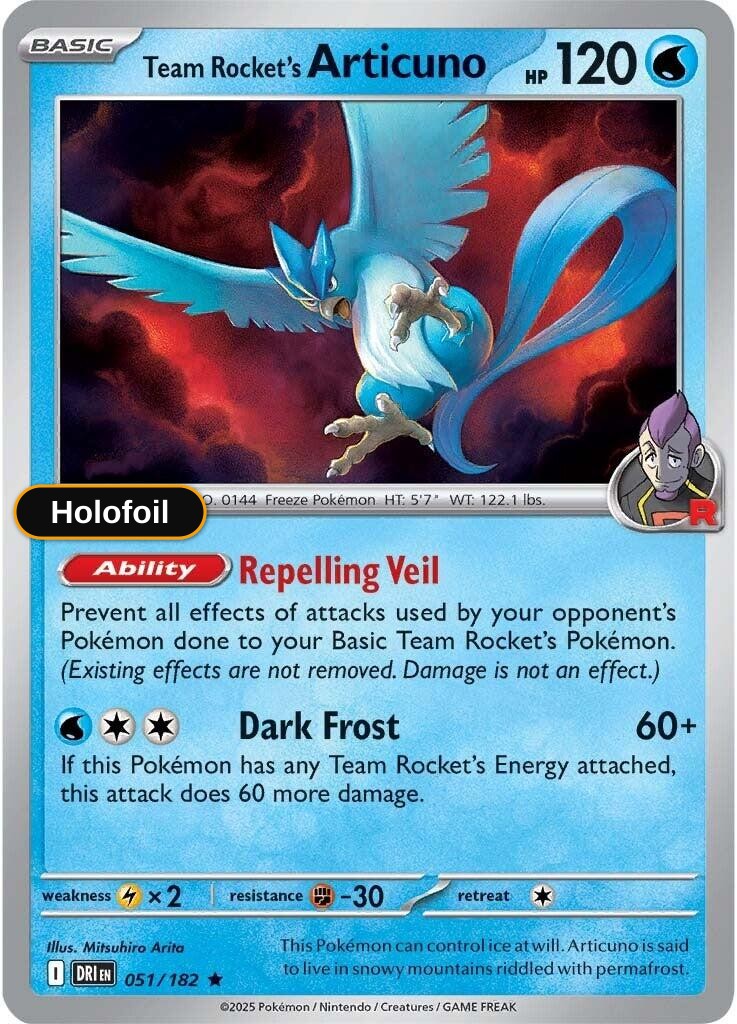 Team Rocket's Articuno SV10: Destined Rivals - Holofoil
