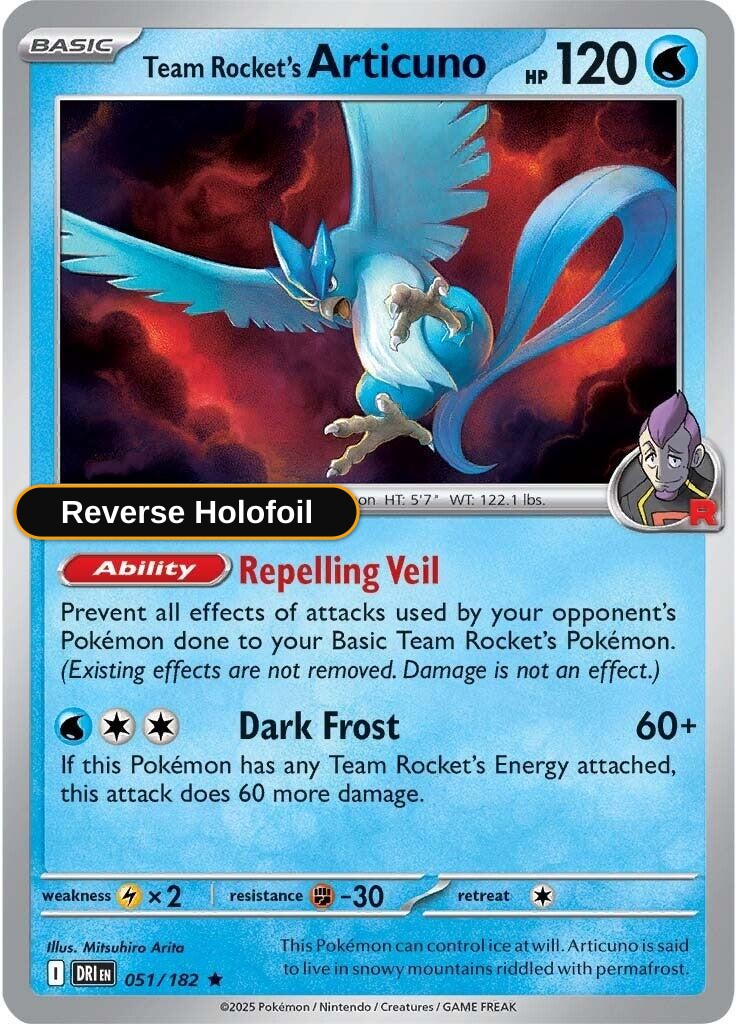 Team Rocket's Articuno SV10: Destined Rivals - Reverse Holofoil