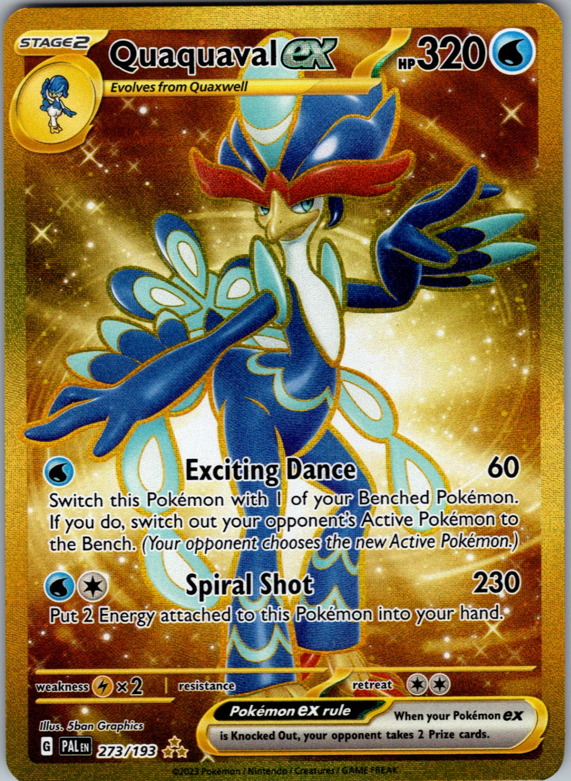 Quaquaval ex Hyper Rare SV02: Paldea Evolved 273/193 NM