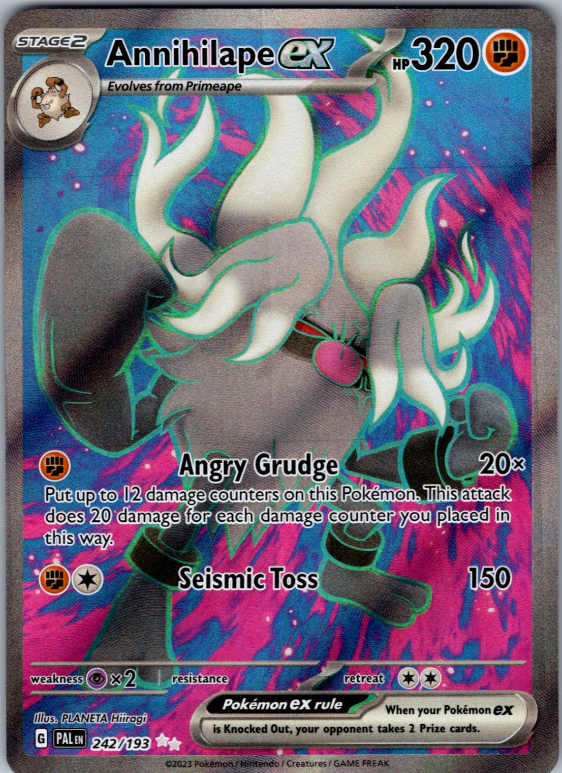 Annihilape ex Ultra Rare SV02: Paldea Evolved 242/193 NM