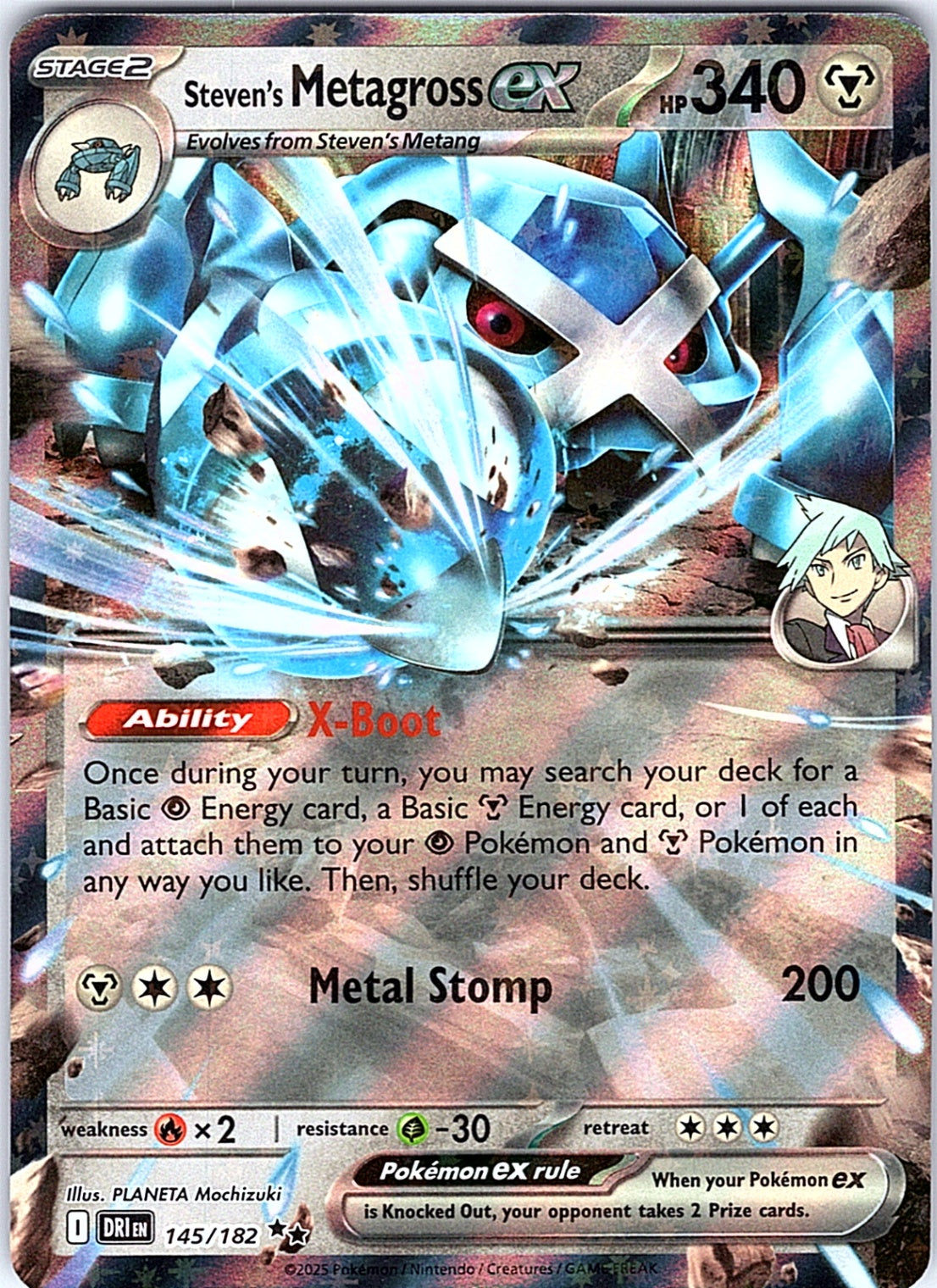 Steven's Metagross ex Double Rare SV10: Destined Rivals 145/182 NM