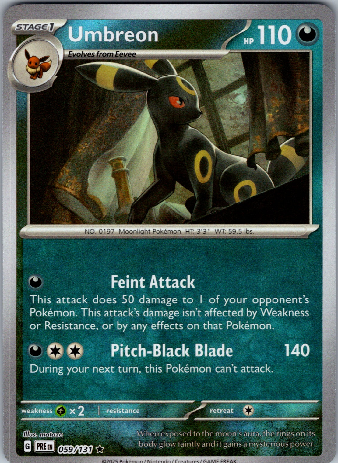 Umbreon (Master Ball Pattern) Rare SV: Prismatic Evolutions 059/131 NM