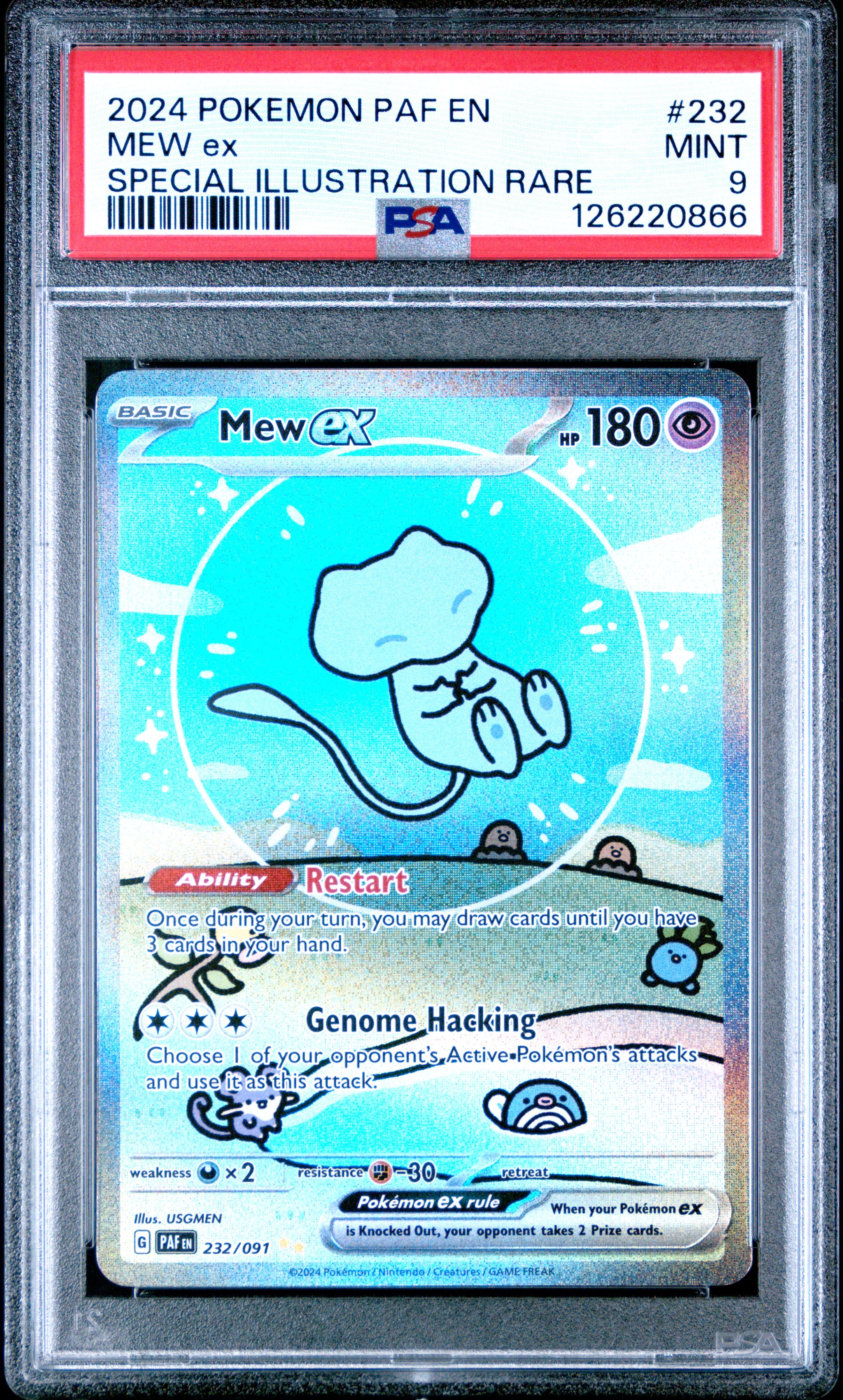 Mew Ex Special Illustration Rare Pokemon Paf En-Paldean Fates 232 PSA 9