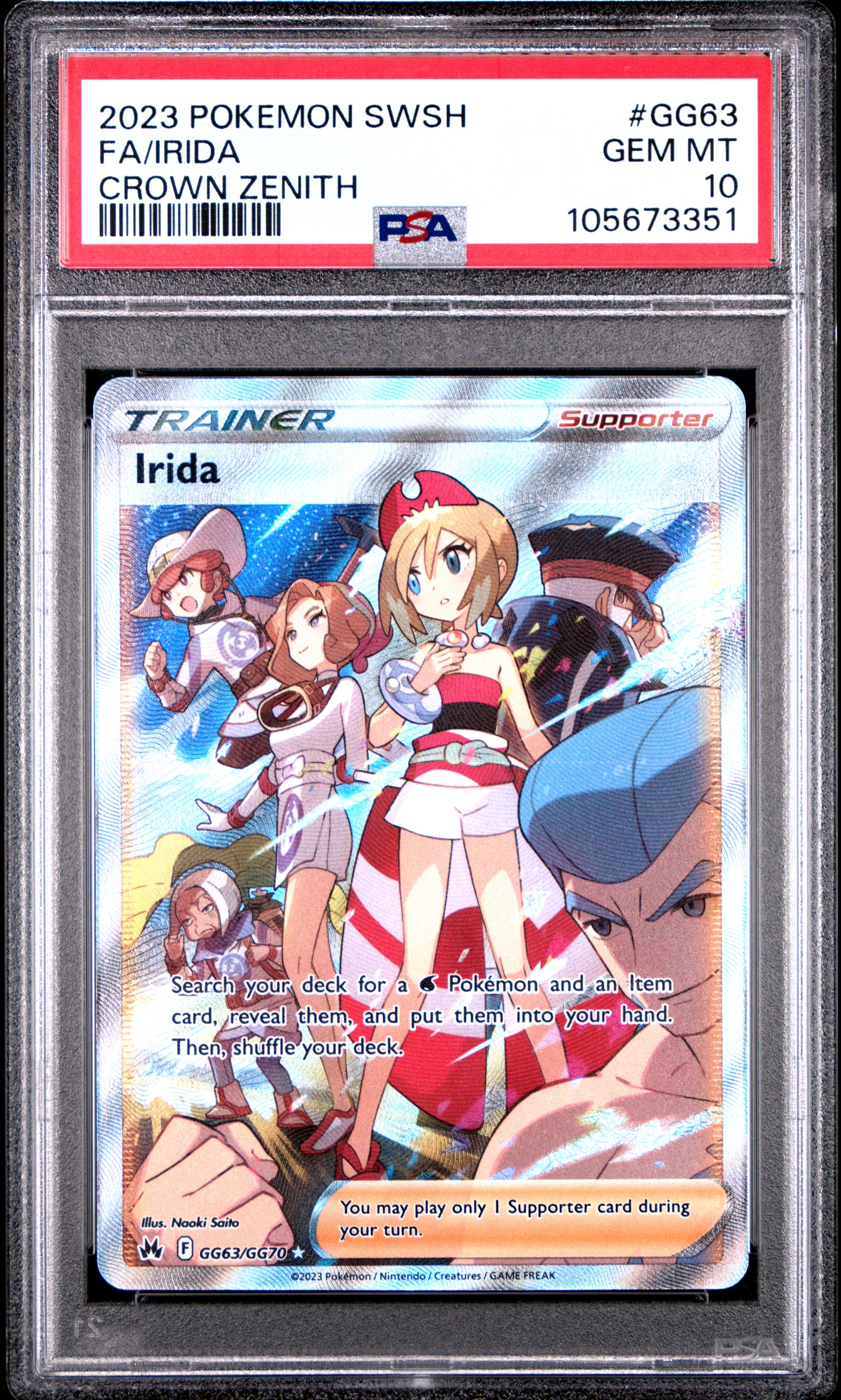 Fa/Irida Crown Zenith Pokemon Sword And Shield Crown Zenith GG63 PSA 10