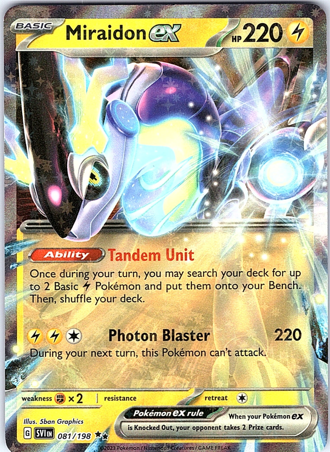 Miraidon ex - Double Rare SV01: Scarlet & Violet Base Set 081/198 NM